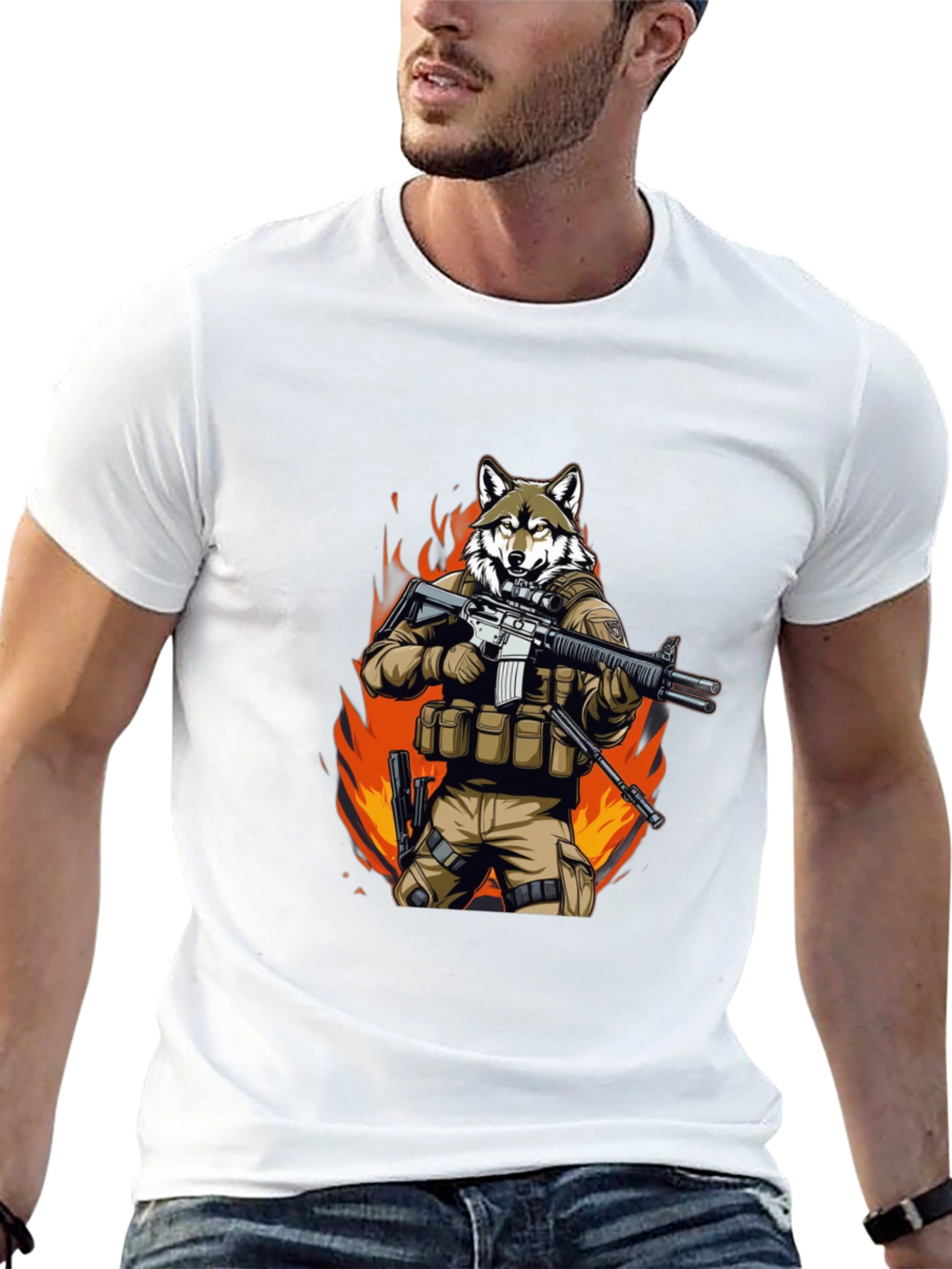Tactical Wolf T-Shirt - Military Style Graphic Tee