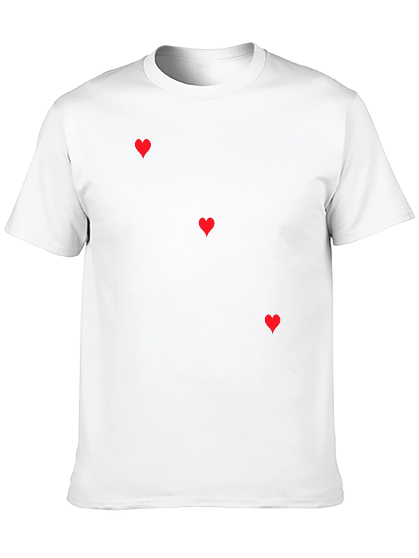 Mens Black T-Shirt with Red Hearts Design