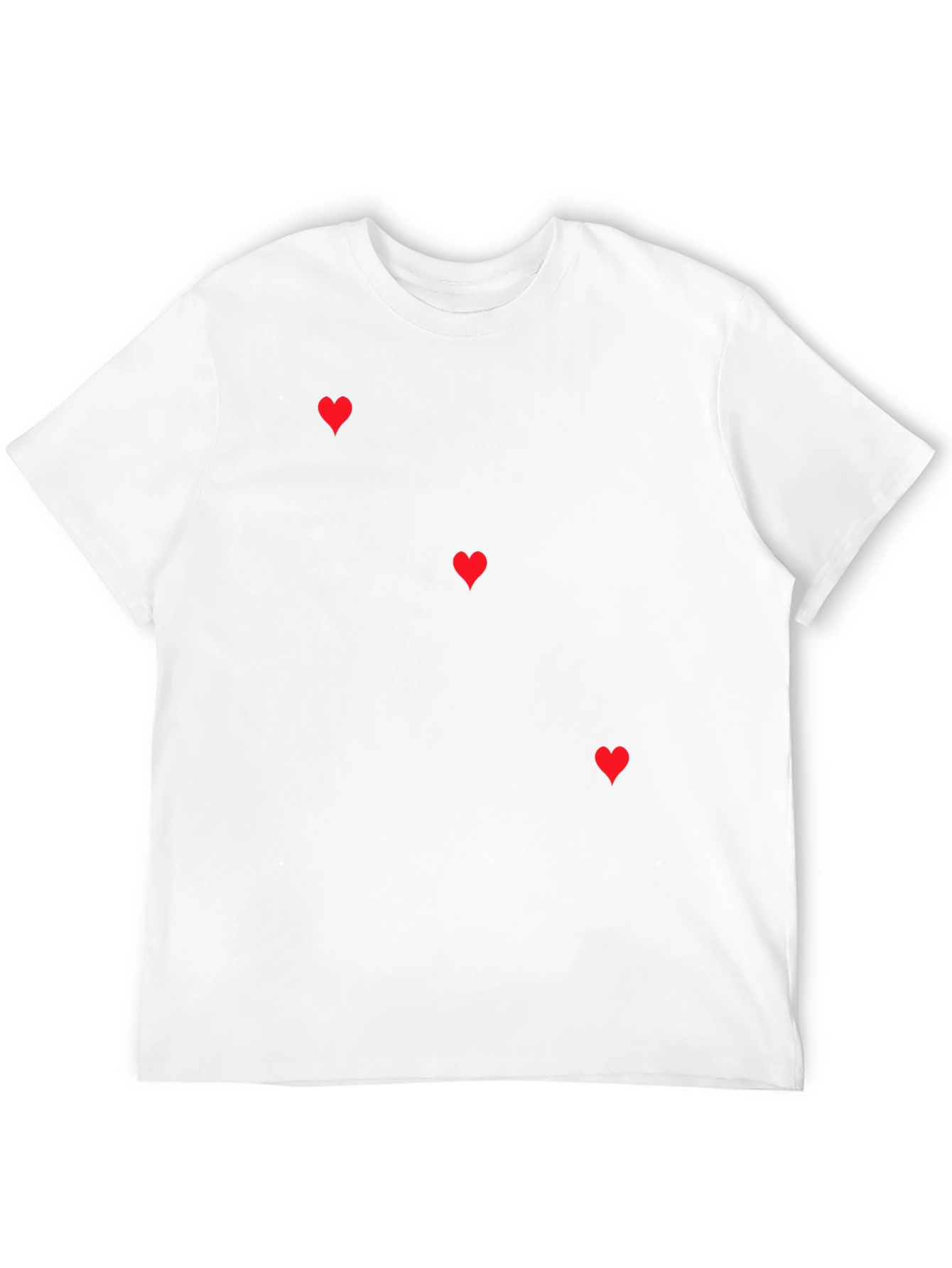 Mens Black T-Shirt with Red Hearts Design