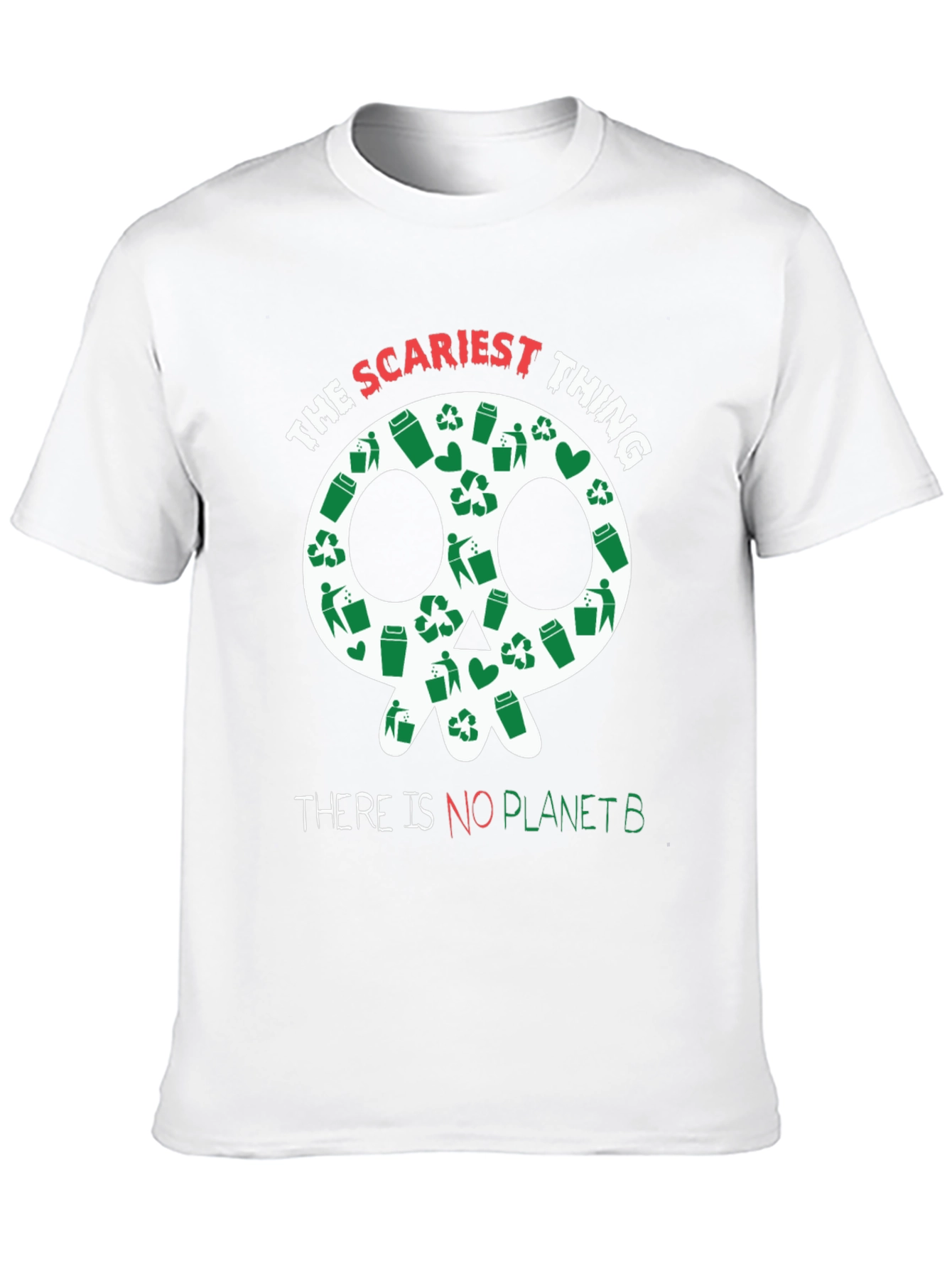 Eco-Friendly Skull Graphic T-Shirt - No Planet B