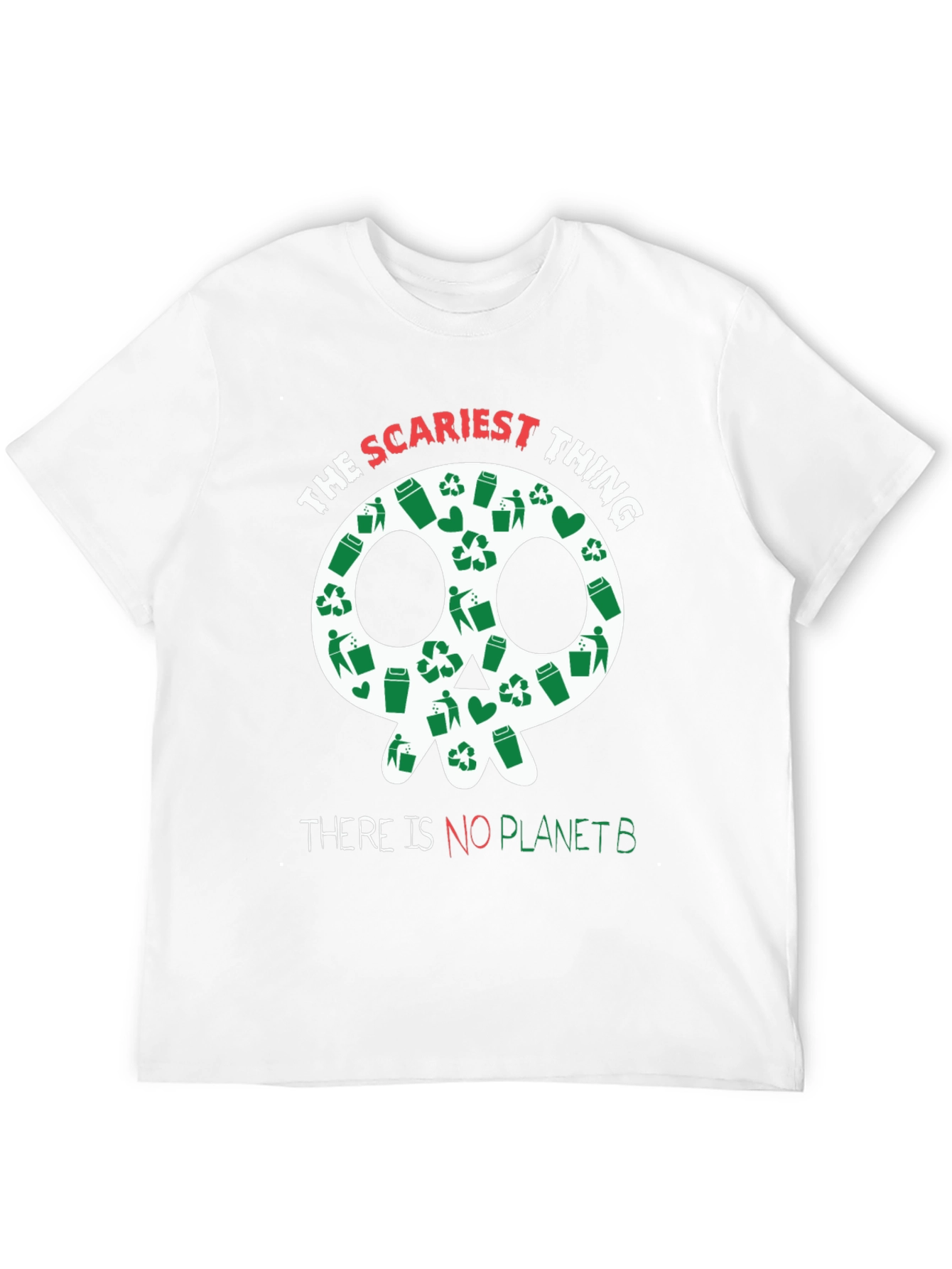 Eco-Friendly Skull Graphic T-Shirt - No Planet B