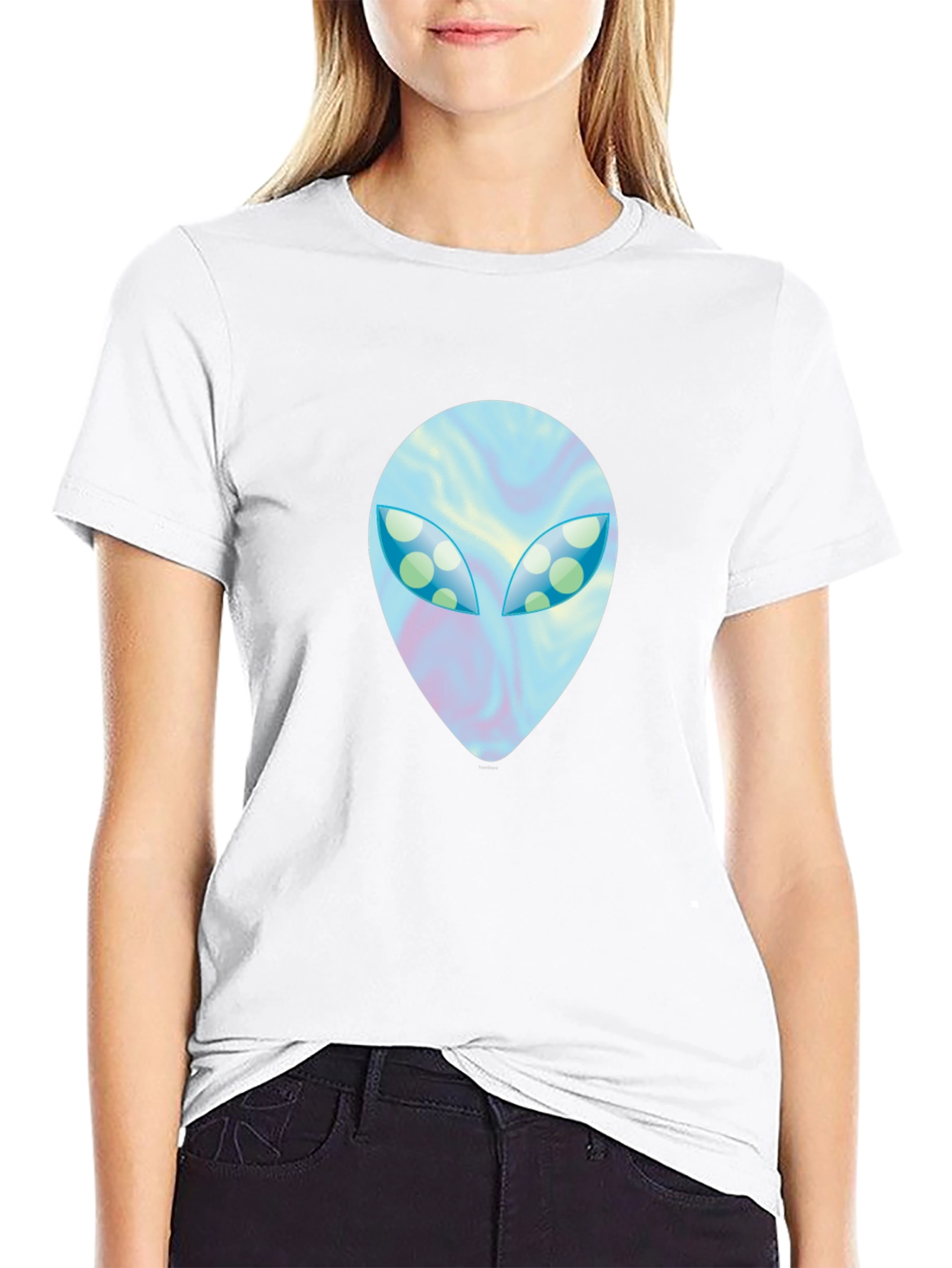 Alien Face Graphic Black T-Shirt