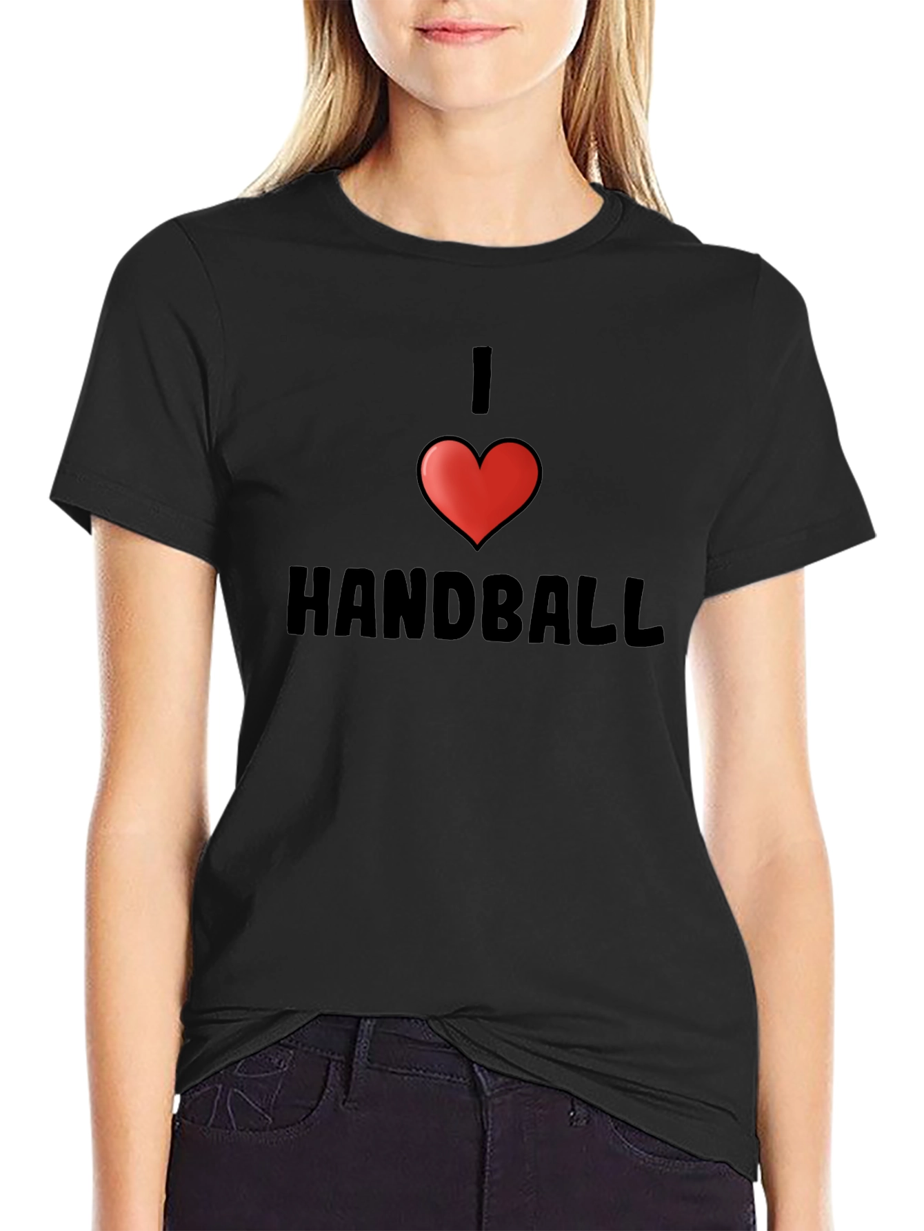 I Love Handball Black T-Shirt