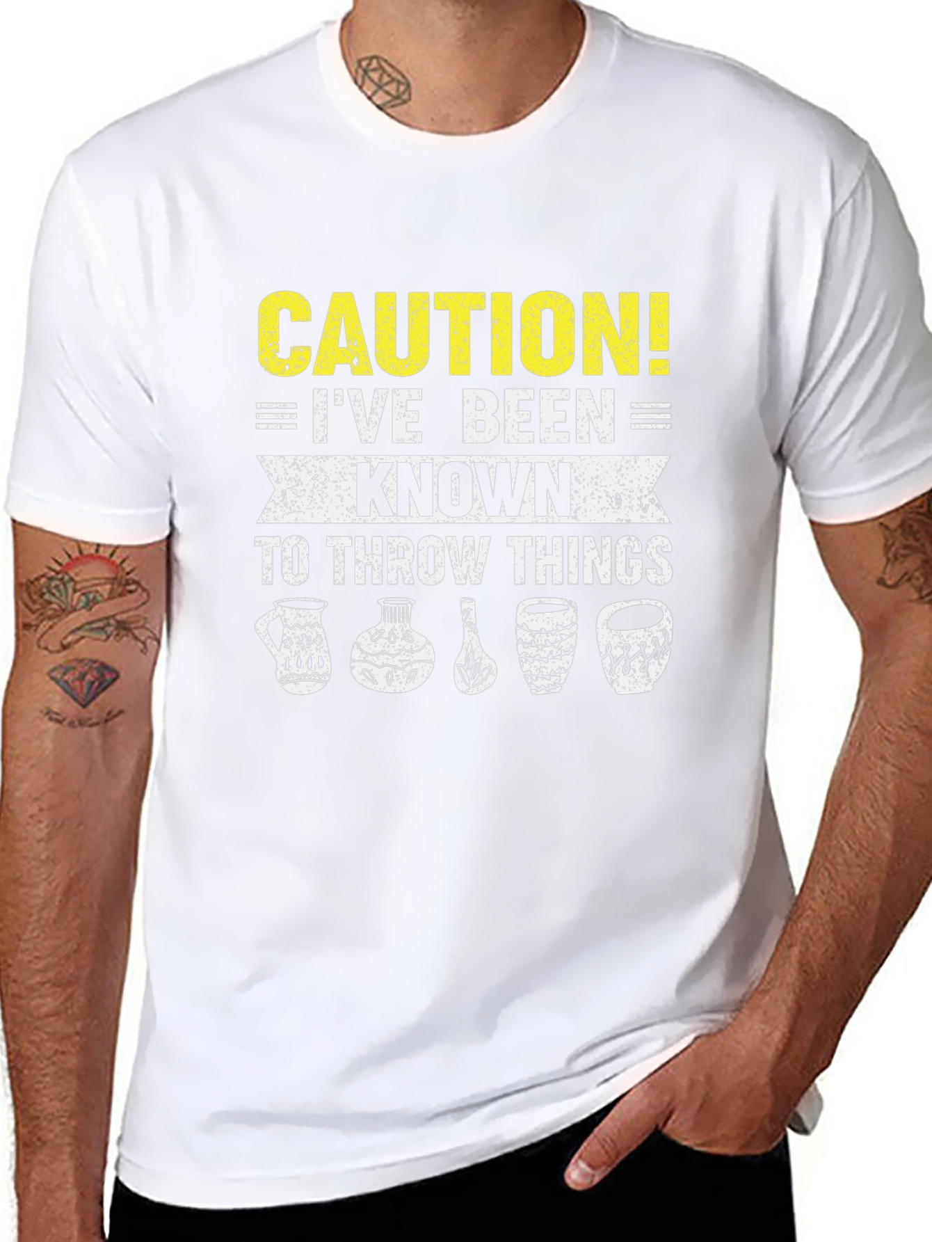 Caution I Throw Things Pottery T-Shirt