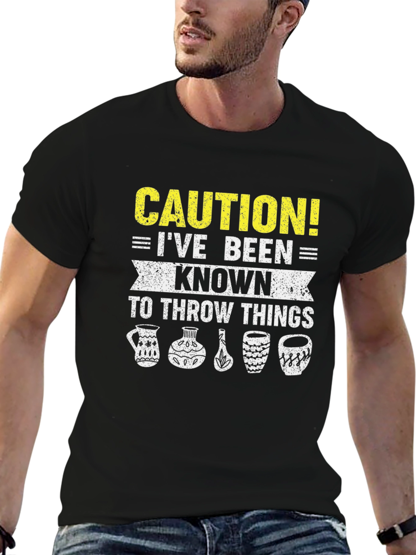 Caution I Throw Things Pottery T-Shirt