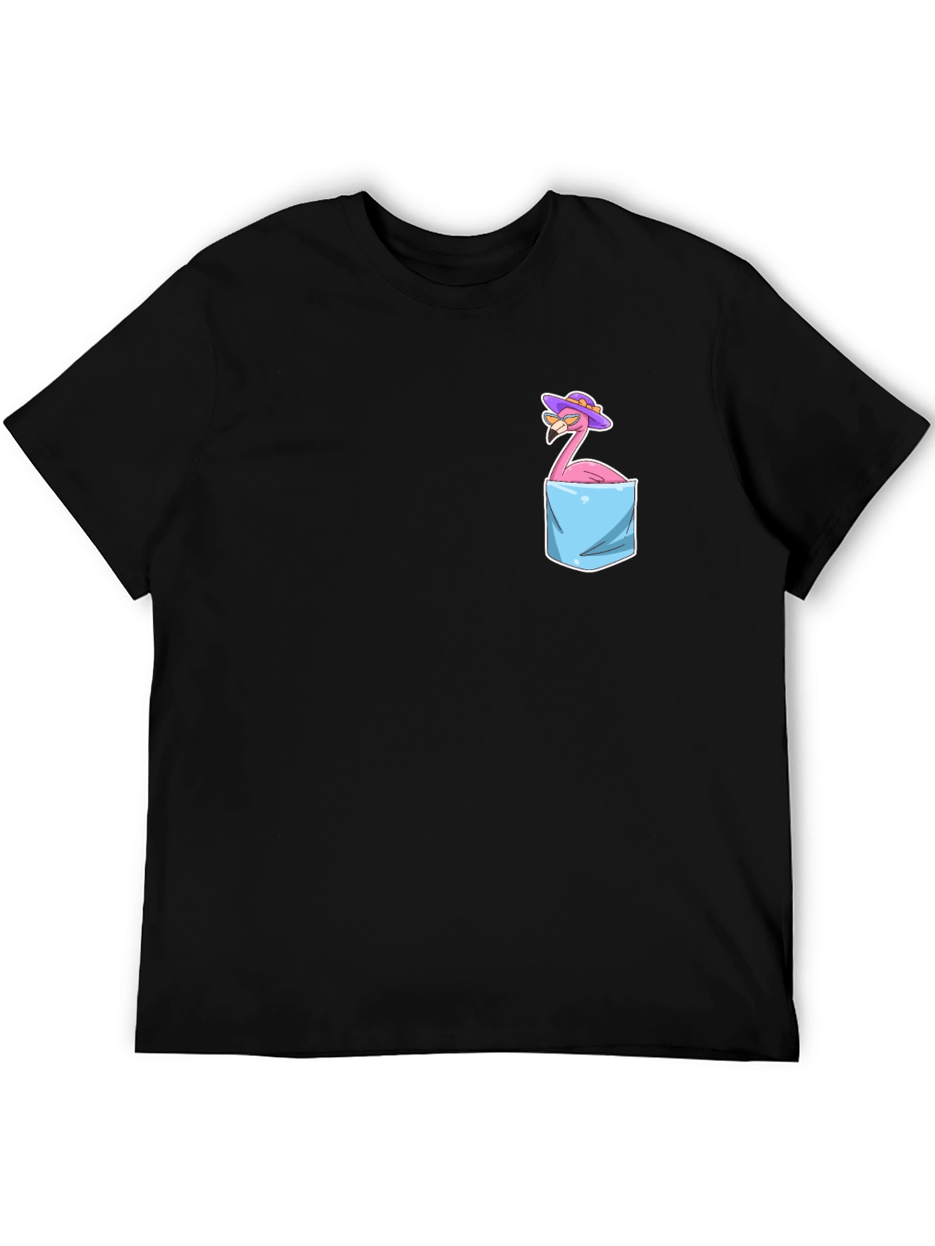 Flamingo Pocket T-Shirt - Tropical Bird Graphic Tee