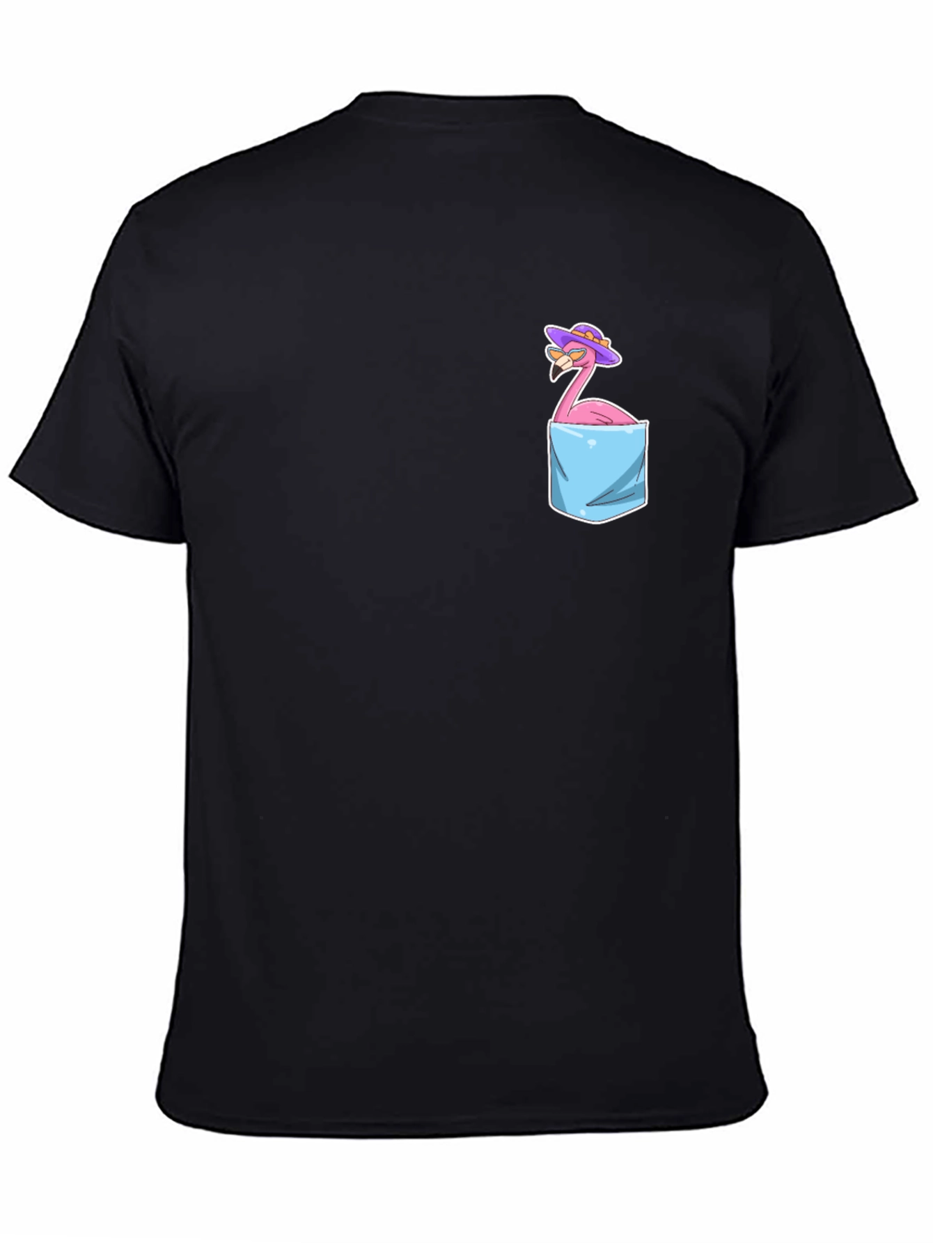 Flamingo Pocket T-Shirt - Tropical Bird Graphic Tee