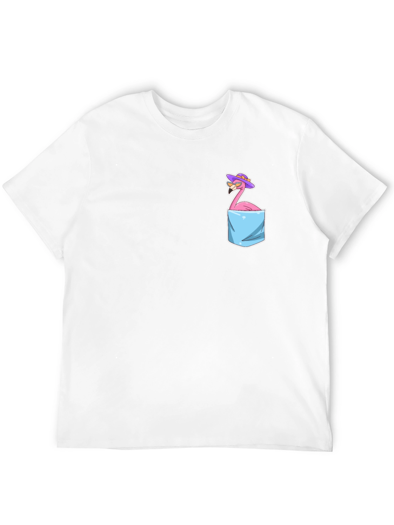 Flamingo Pocket T-Shirt - Tropical Bird Graphic Tee