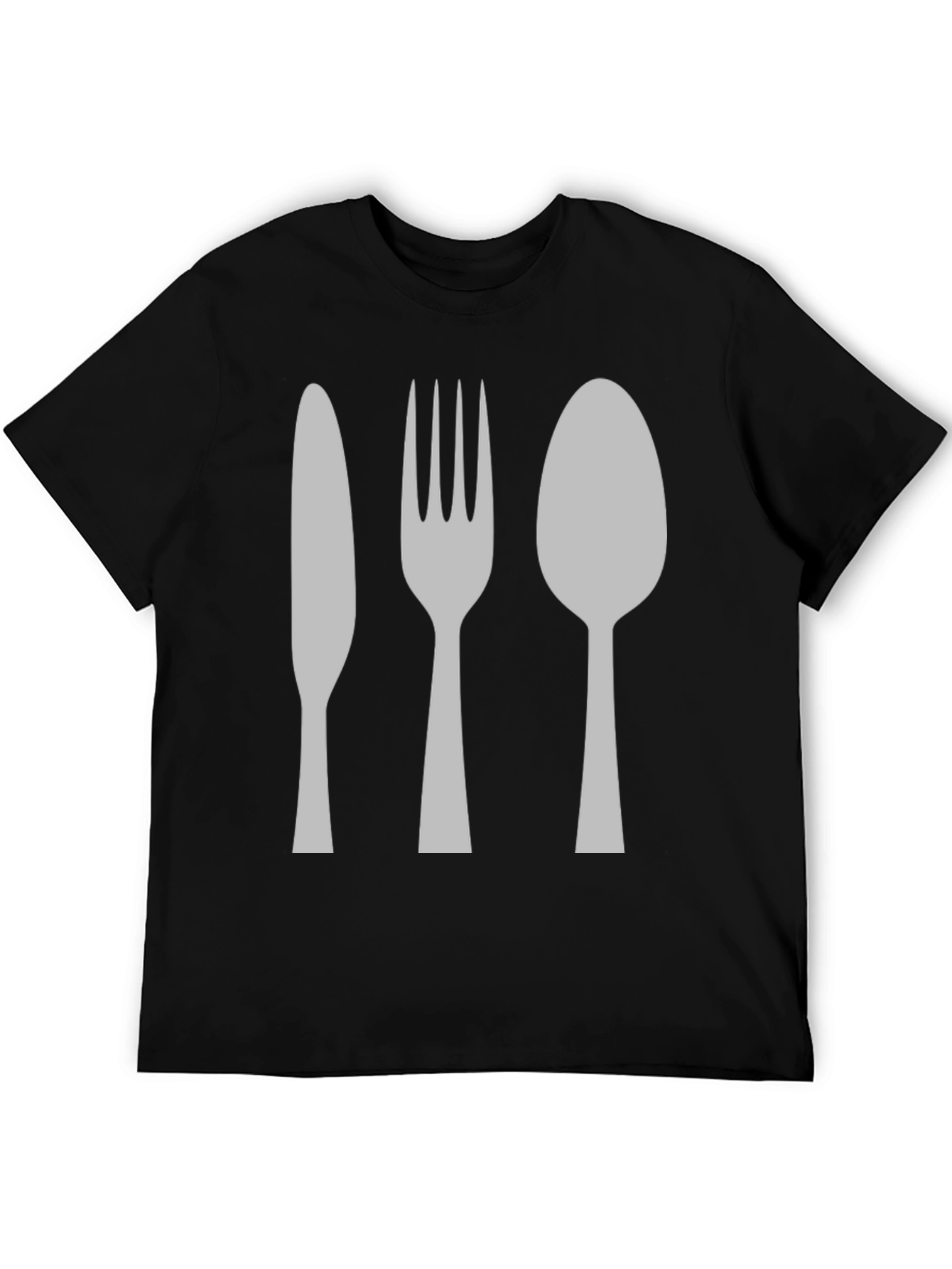 Cutlery Graphic Tee - Knife Fork Spoon Design