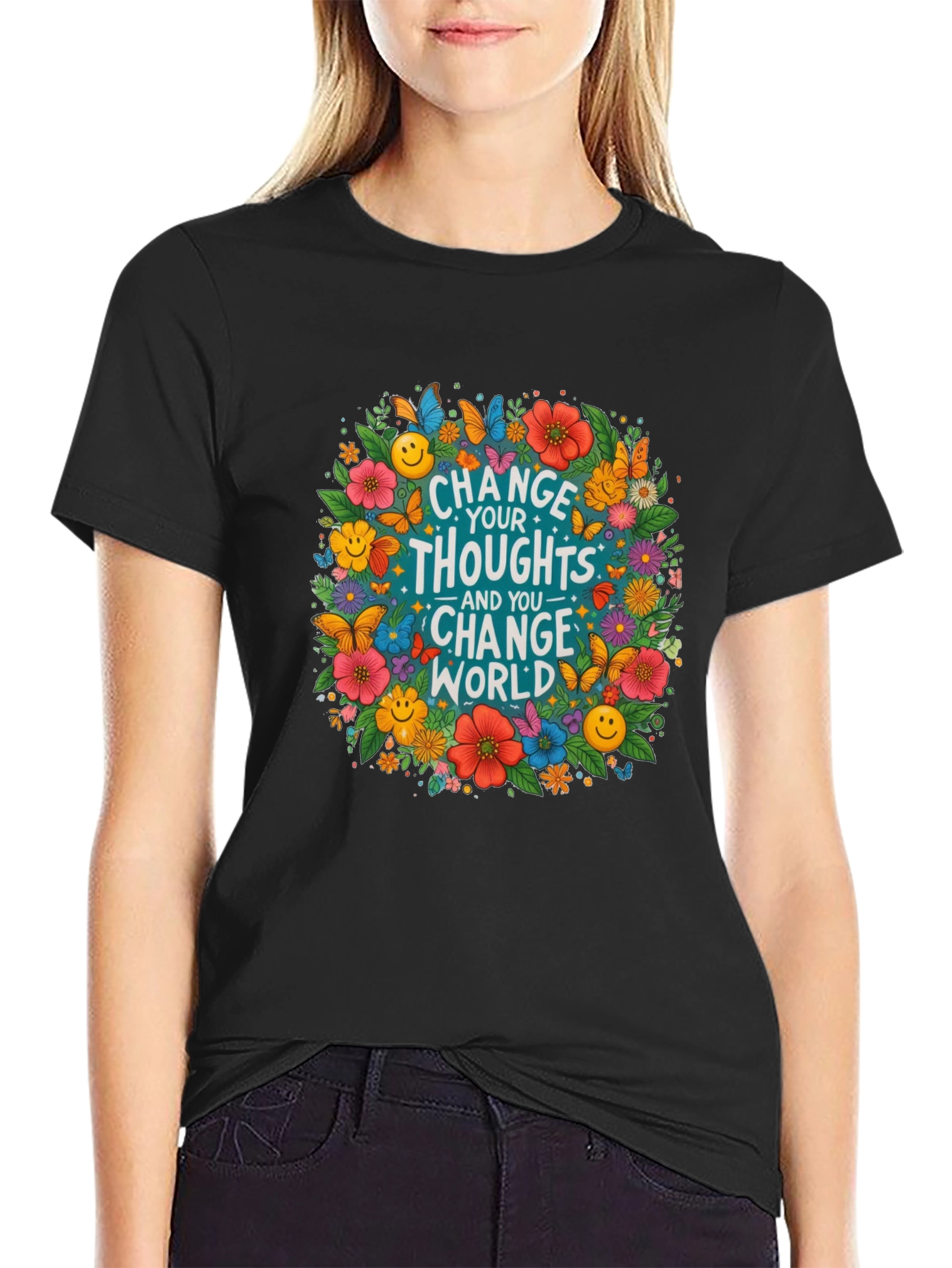 Floral Change Your Thoughts T-Shirt