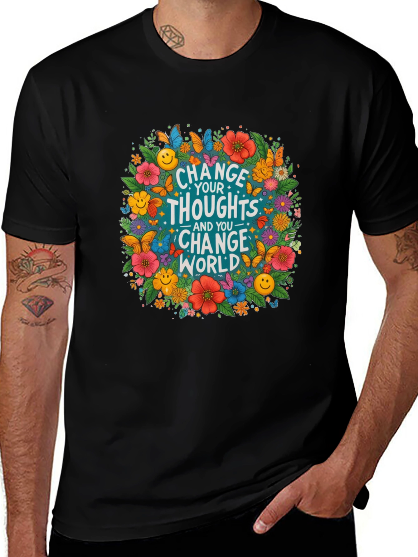 Floral Change Your Thoughts T-Shirt