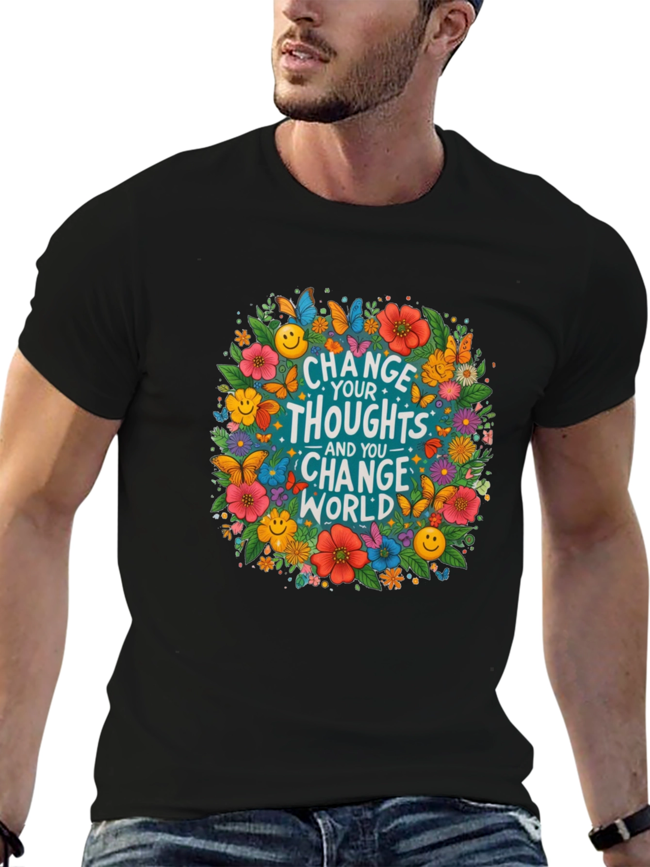 Floral Change Your Thoughts T-Shirt