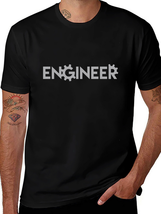 Engineer Gear Graphic T-Shirt - Black Cotton Tee