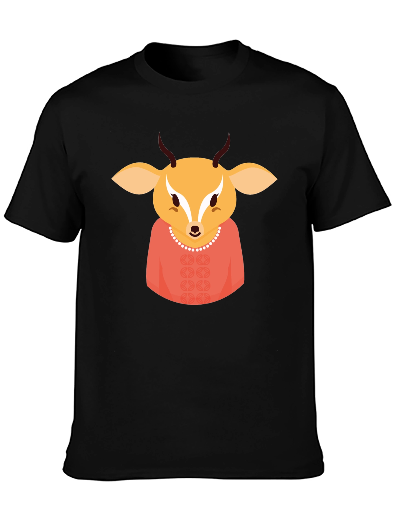 Deer Character Black T-Shirt