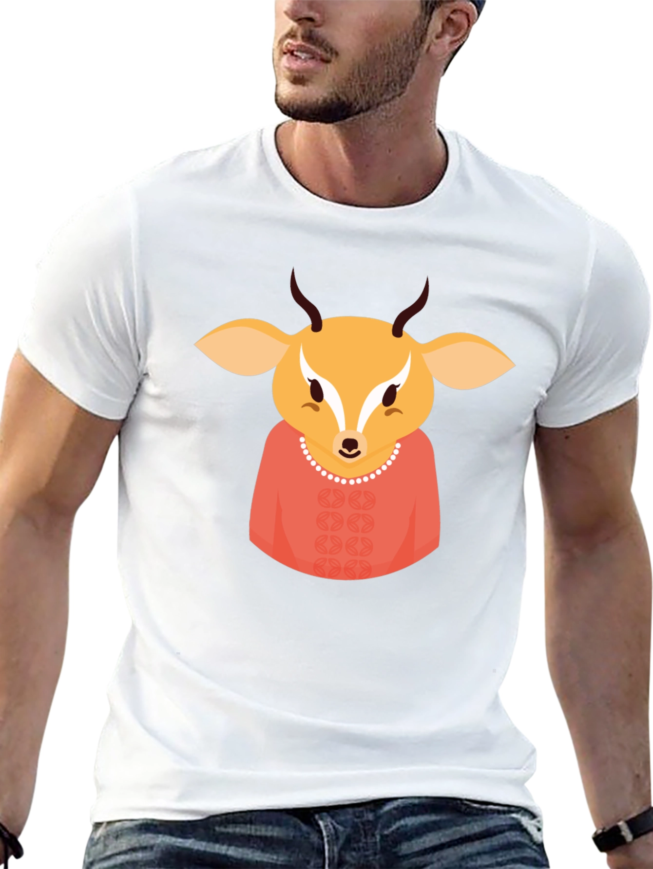 Deer Character Black T-Shirt