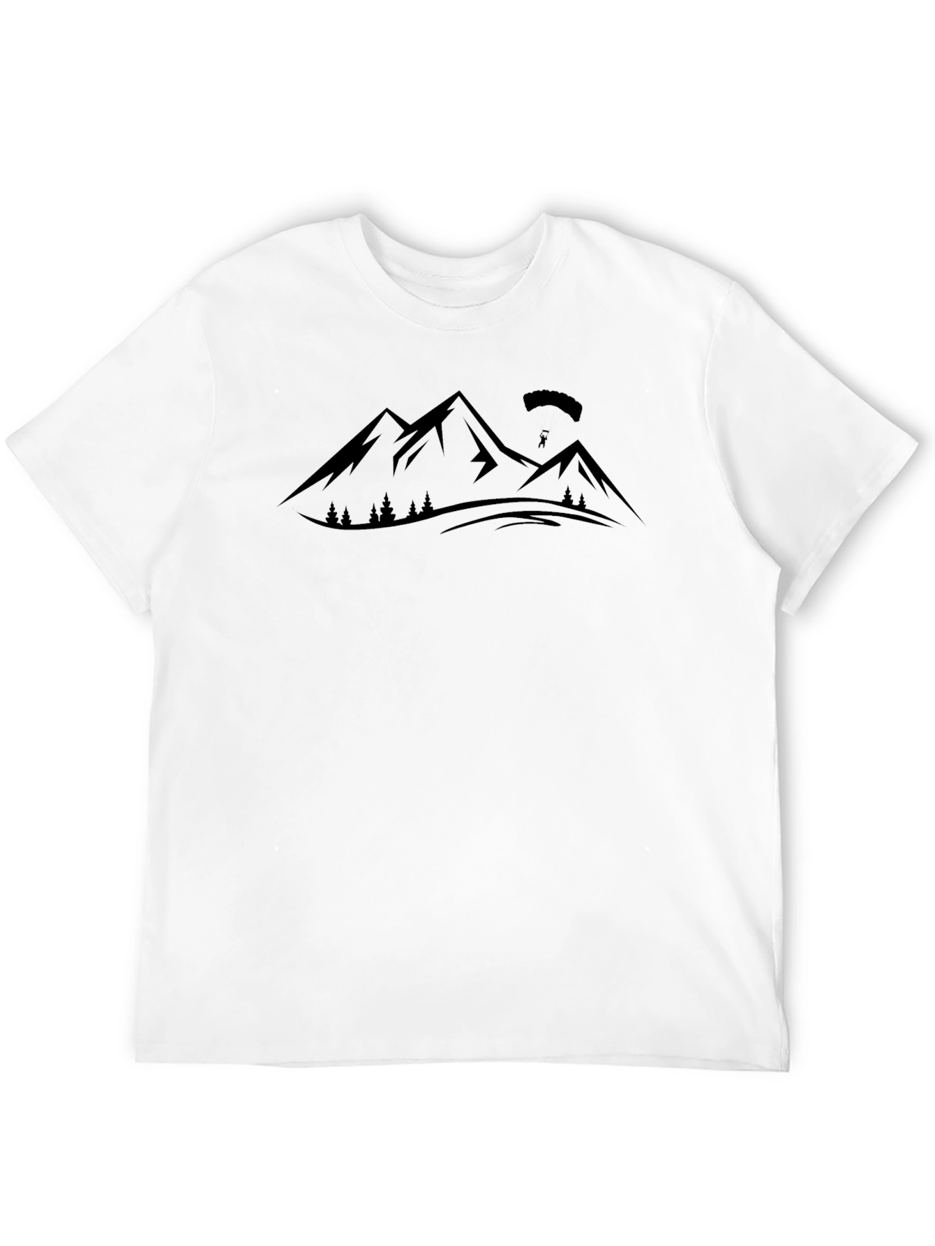 Mountain Parachute Graphic T-Shirt Black