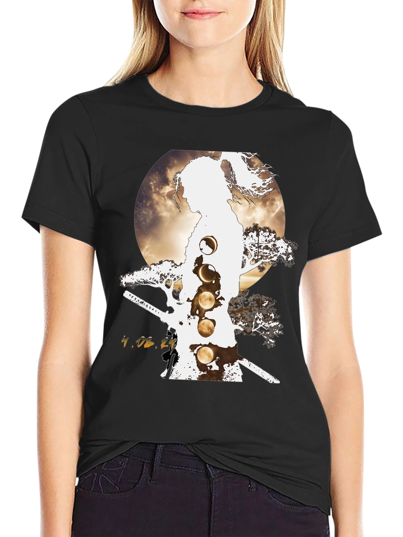 Samurai Moon Phases Graphic Tee