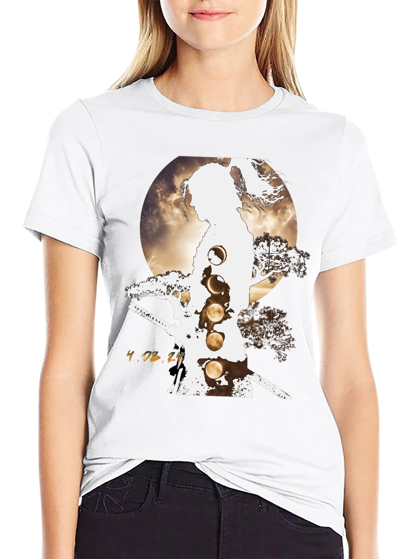 Samurai Moon Phases Graphic Tee