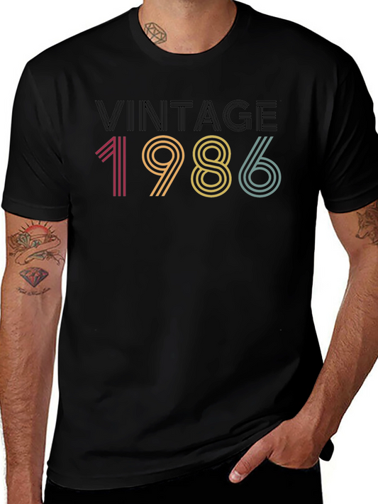 Vintage 1986 Graphic T-Shirt - Retro Birthday Tee