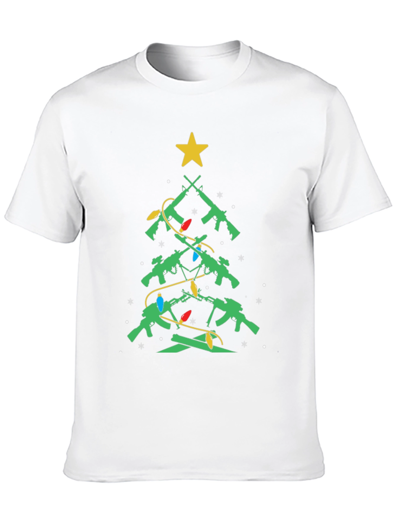 Festive Firearms Christmas Tree Graphic T-Shirt