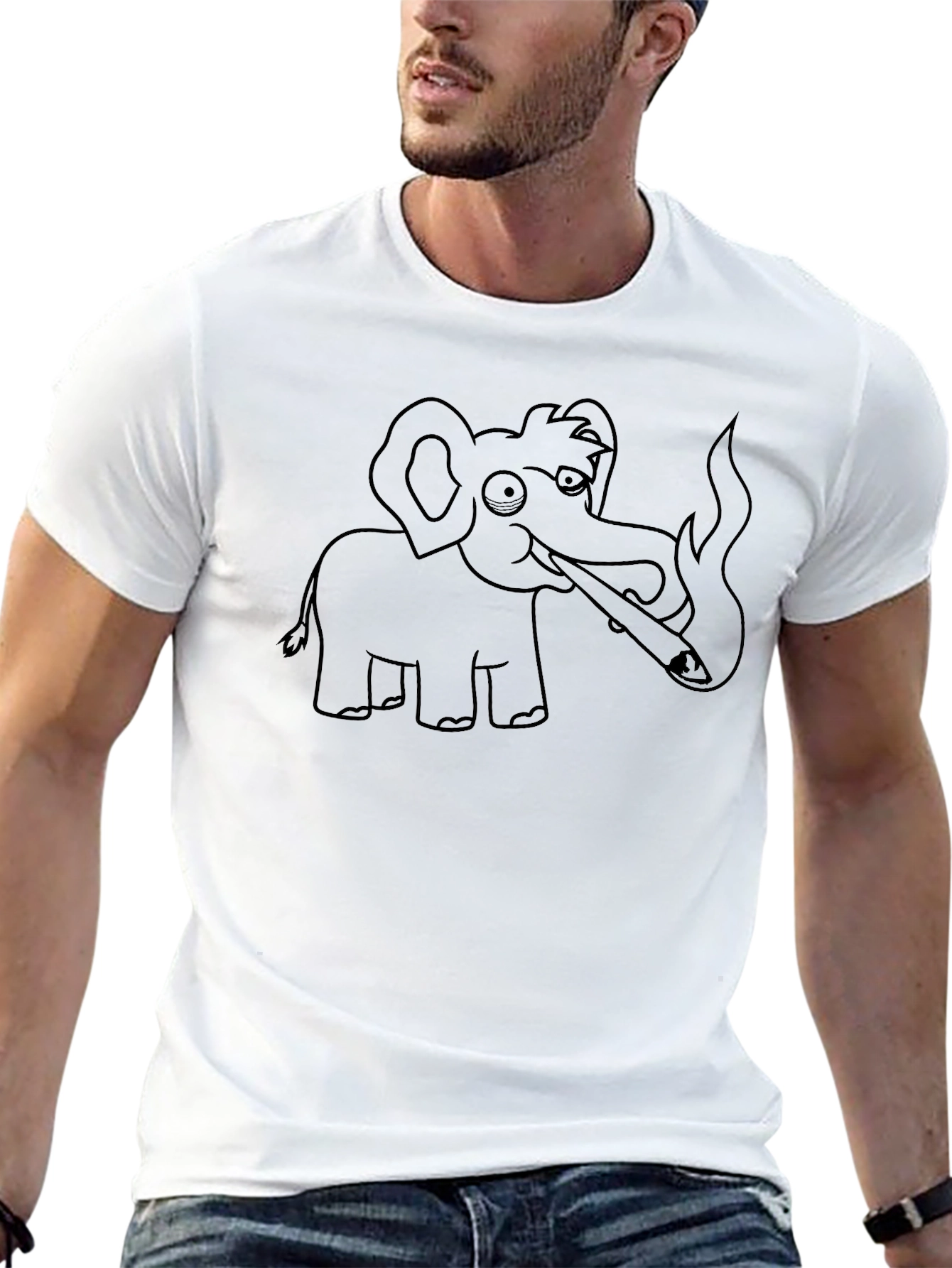 Elephant Cartoon Graphic T-Shirt