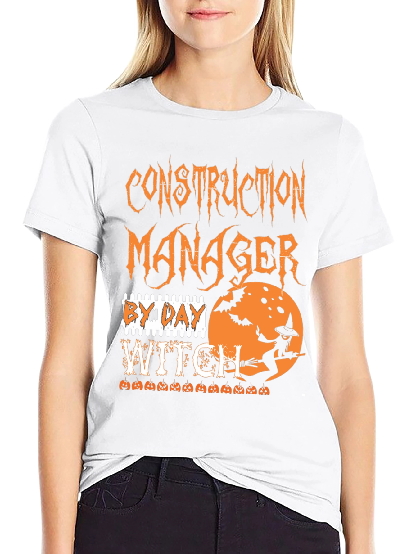 Construction Manager Witch Halloween T-Shirt