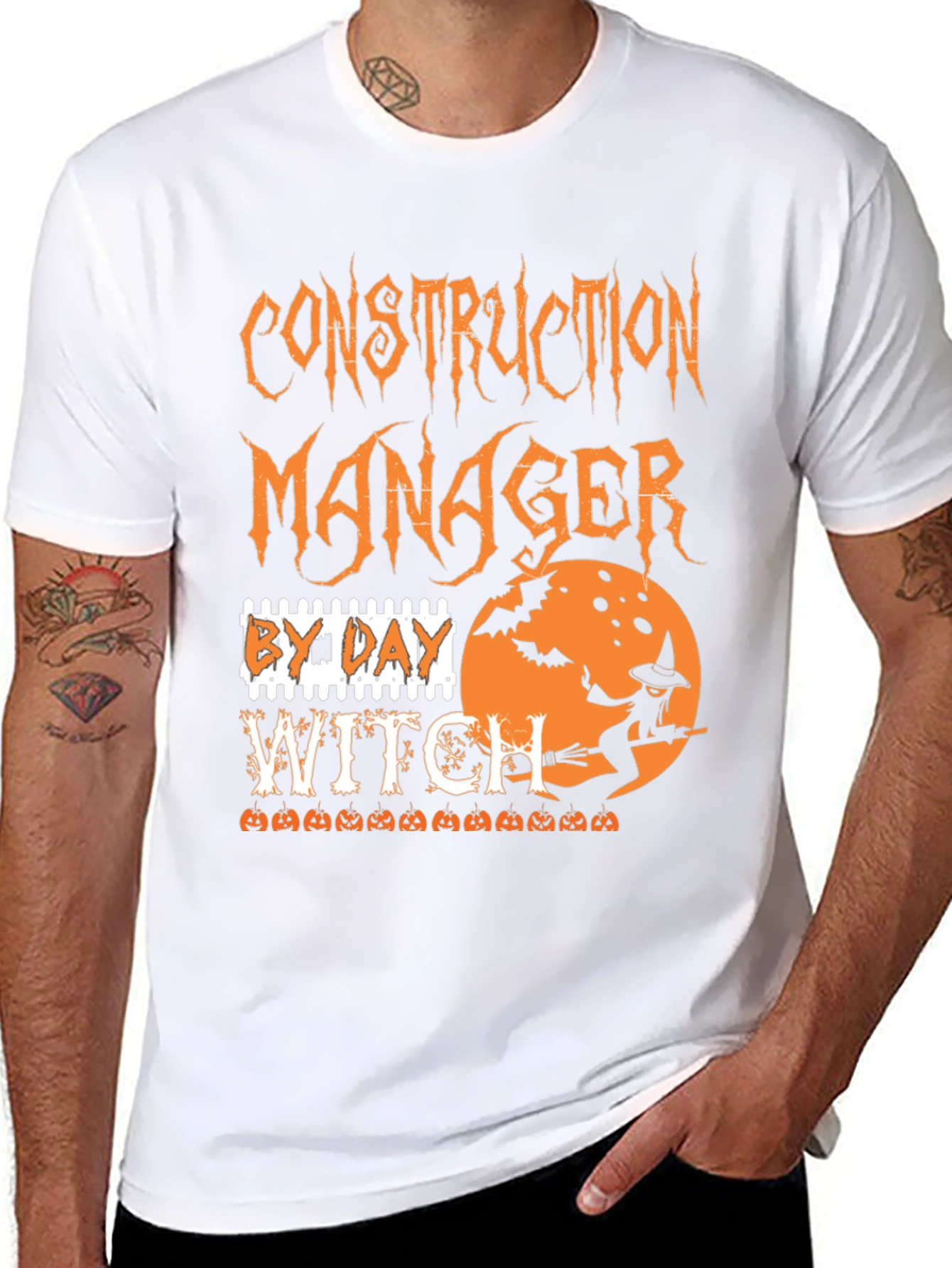 Construction Manager Witch Halloween T-Shirt
