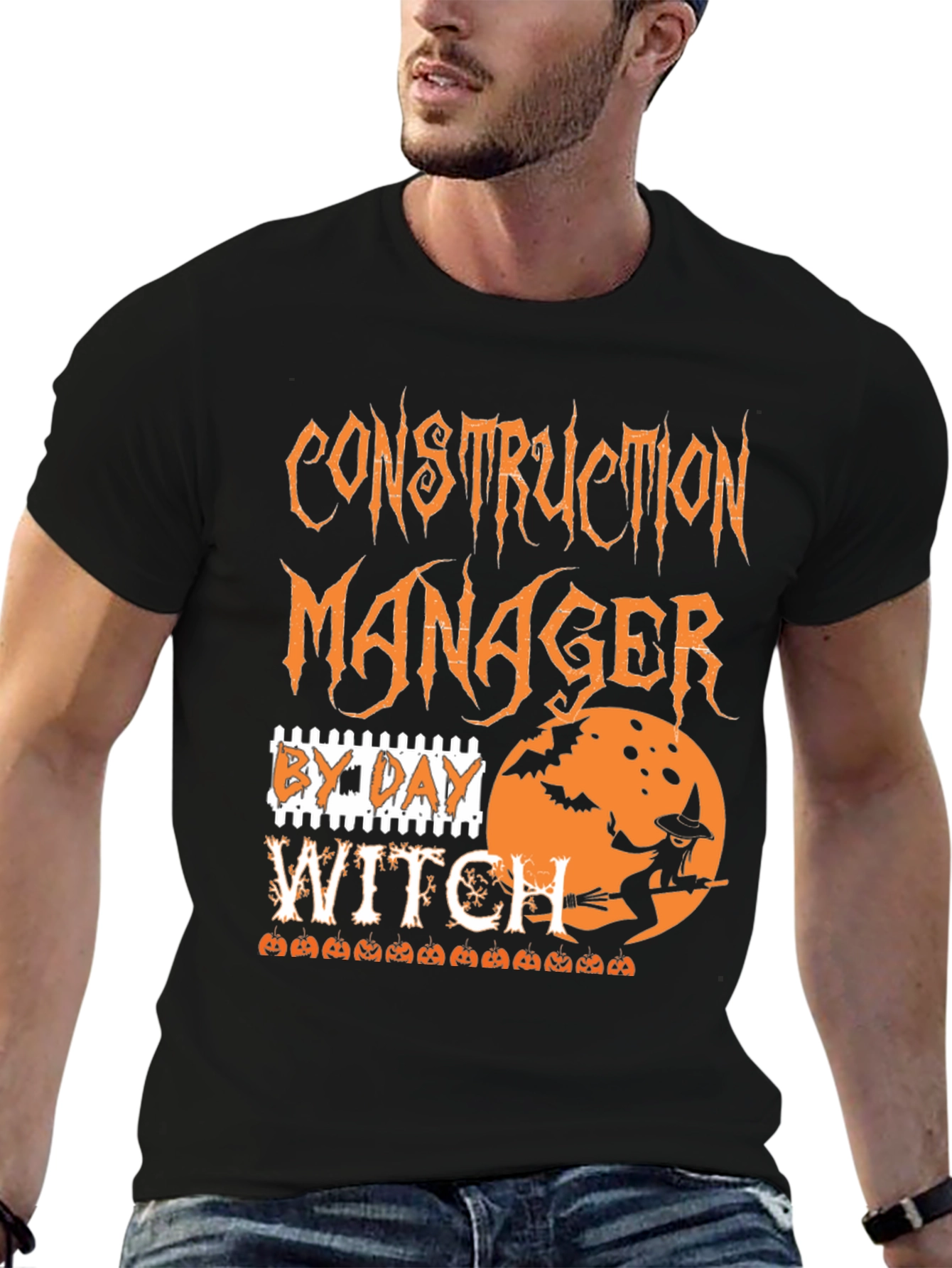 Construction Manager Witch Halloween T-Shirt