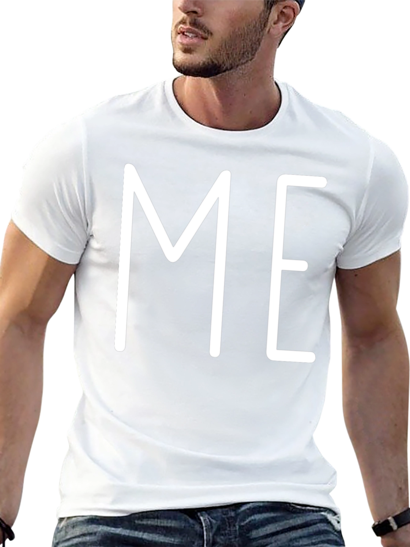 Minimalist ME Graphic Print Black T-Shirt