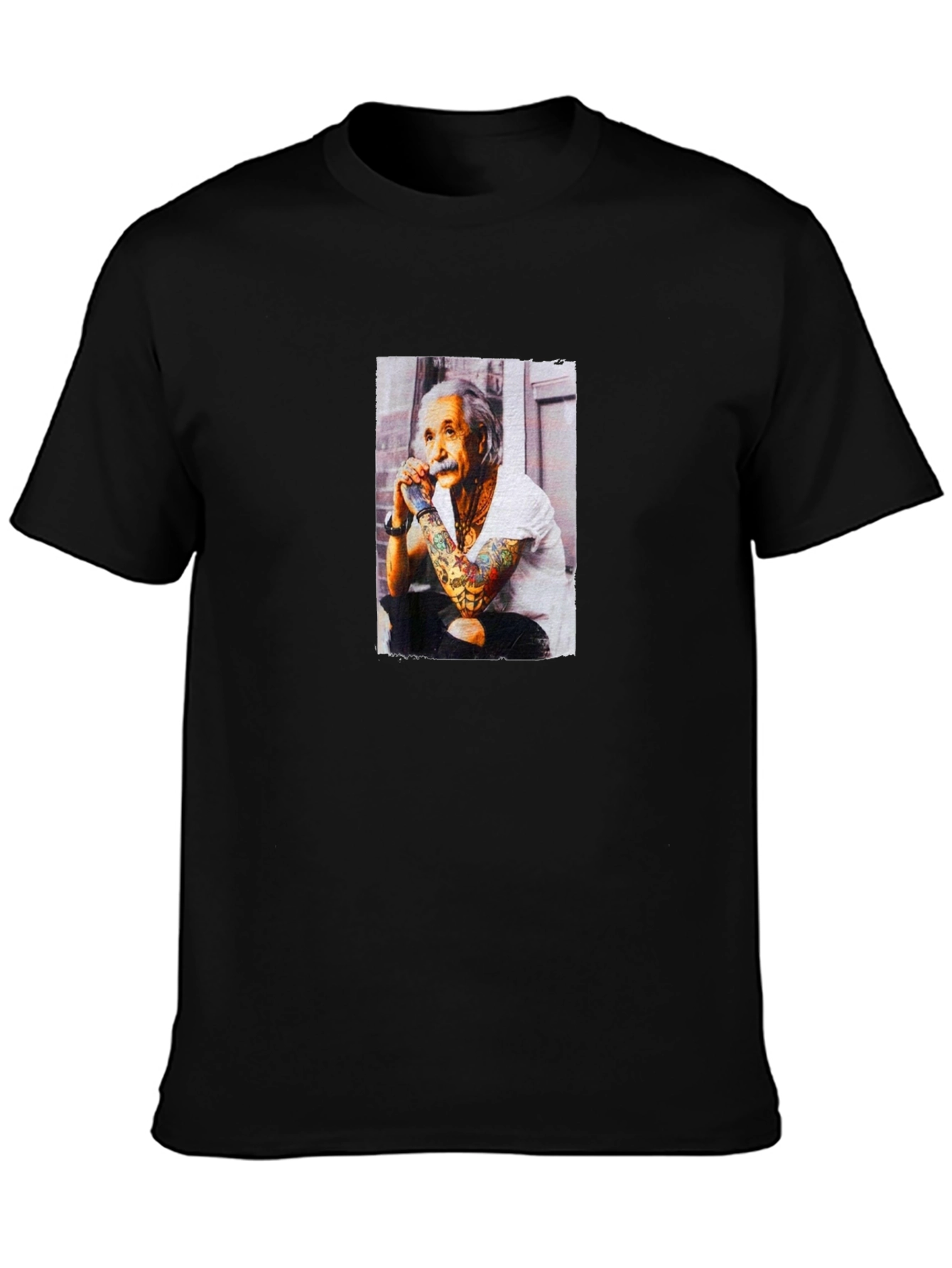 Tattooed Einstein Graphic Tee - Black