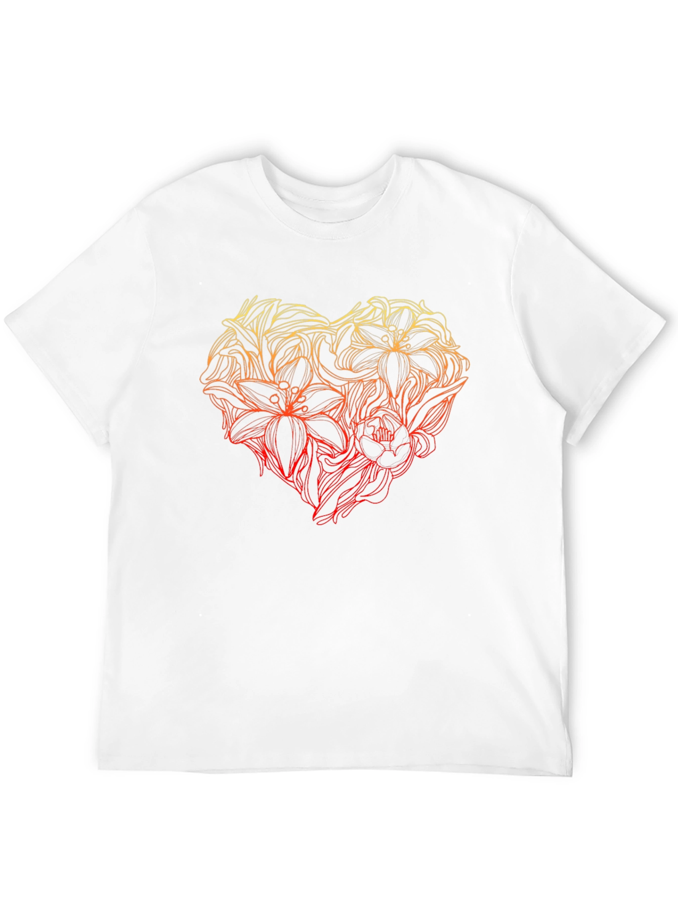 Floral Heart Graphic Tee - Black