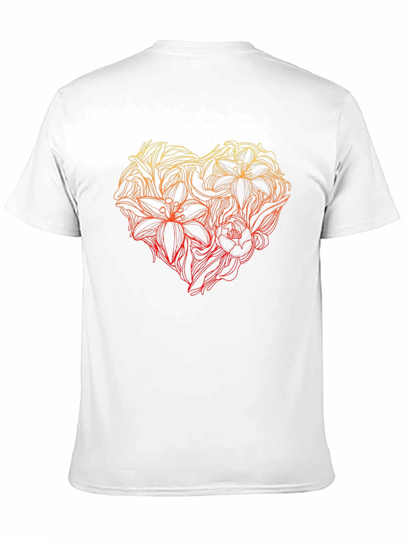 Floral Heart Graphic Tee - Black