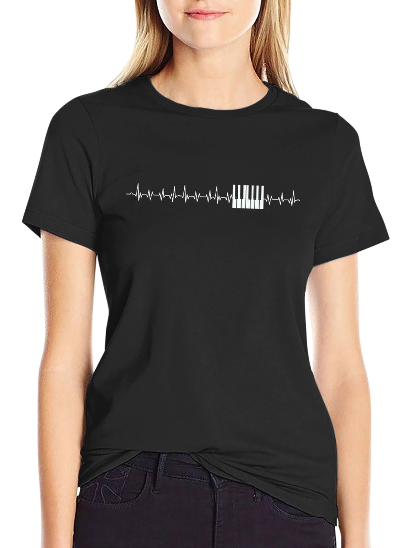 Piano Heartbeat T-Shirt - Musicians Style
