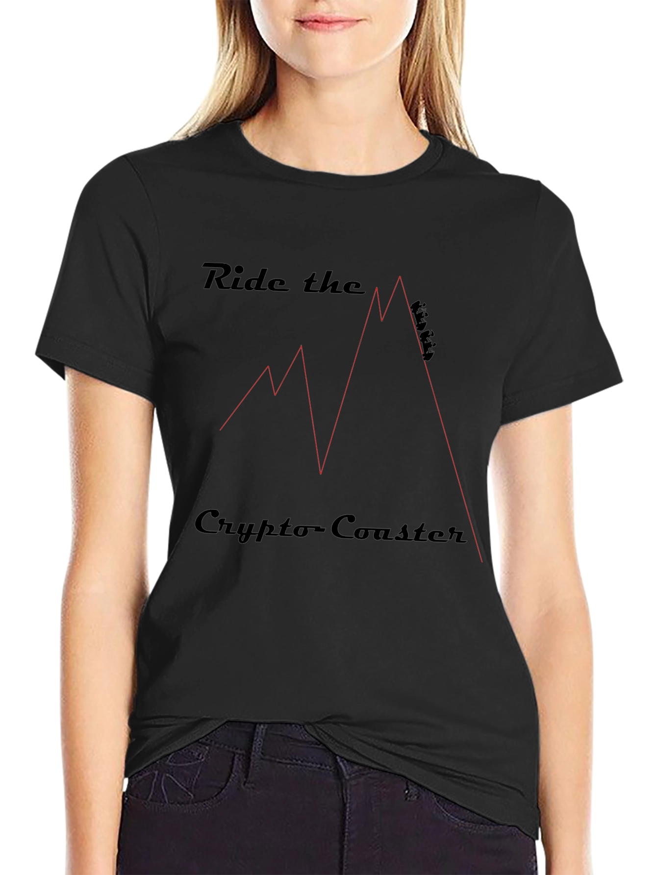 Ride the Crypto Coaster Graphic Tee - Black