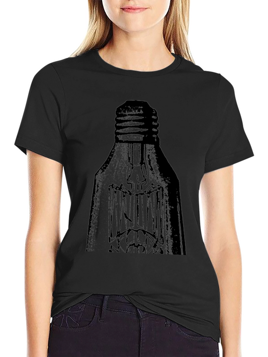 Mens Black T-Shirt with Light Bulb Design