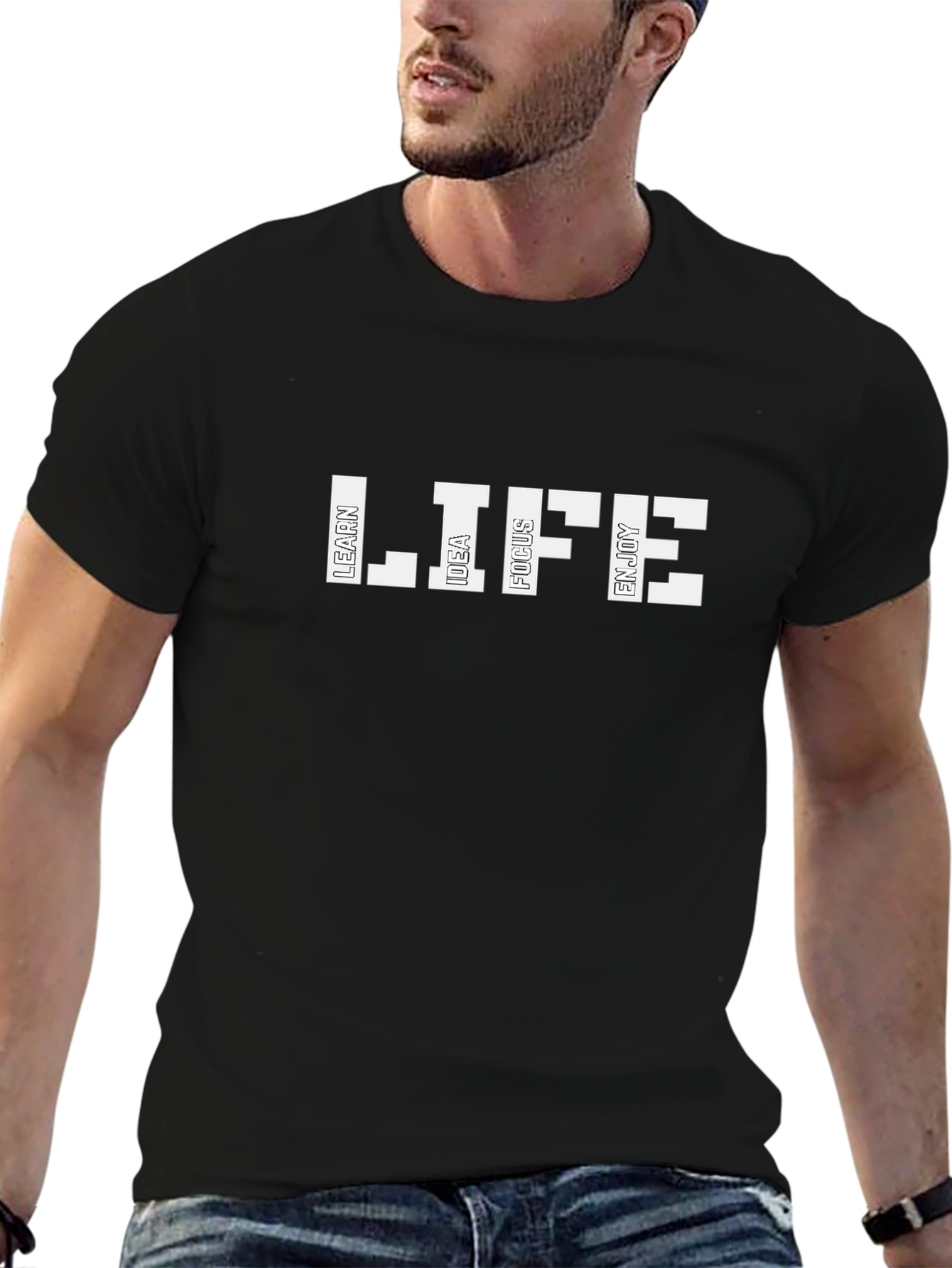 Inspirational LIFE Black Graphic Tee