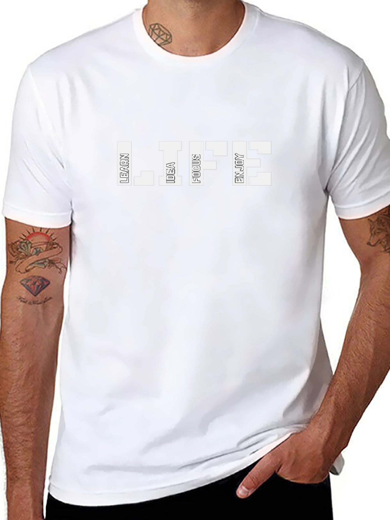 Inspirational LIFE Black Graphic Tee