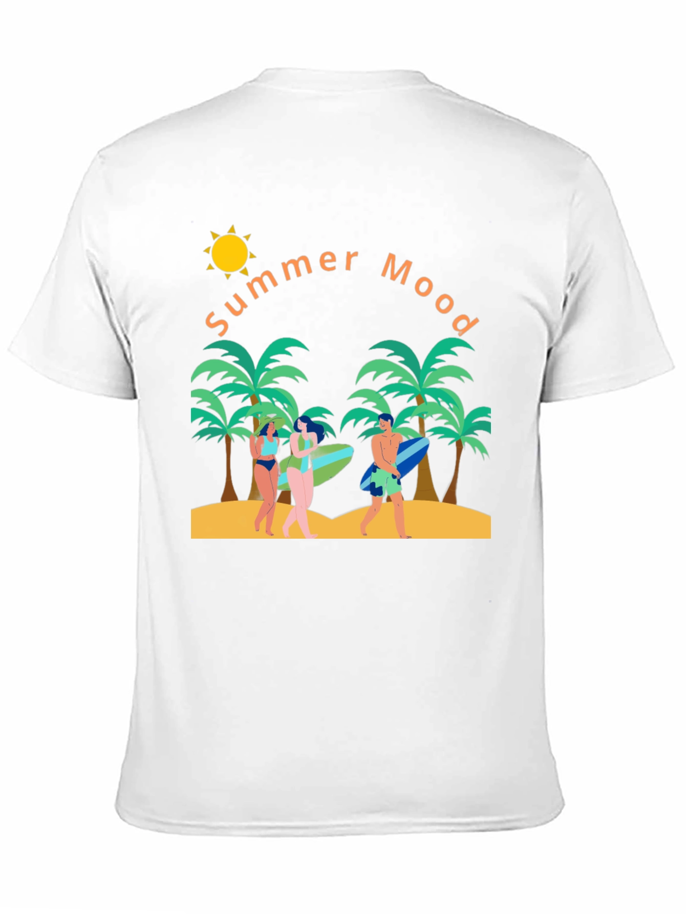 Summer Mood Graphic T-Shirt - Tropical Beach Design