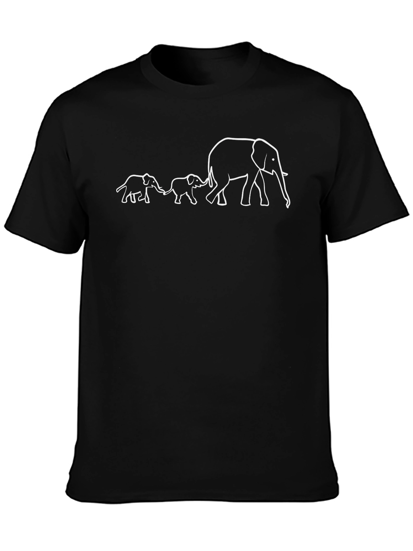 Elephant Family Graphic Tee - Cute Animal Design
