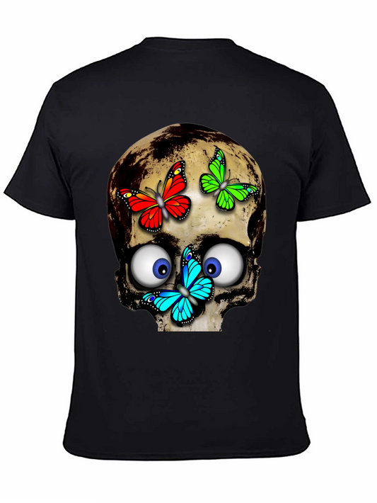 Skull & Butterflies Graphic Tee - Black
