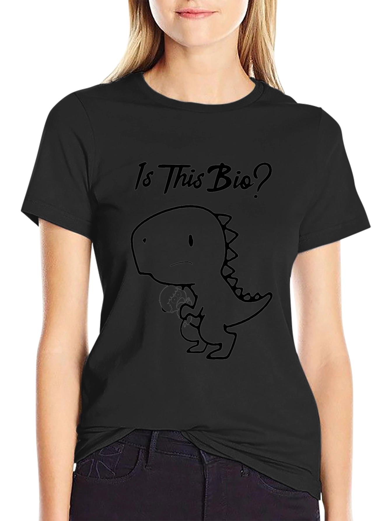 Is This Bio? Dino Black T-Shirt