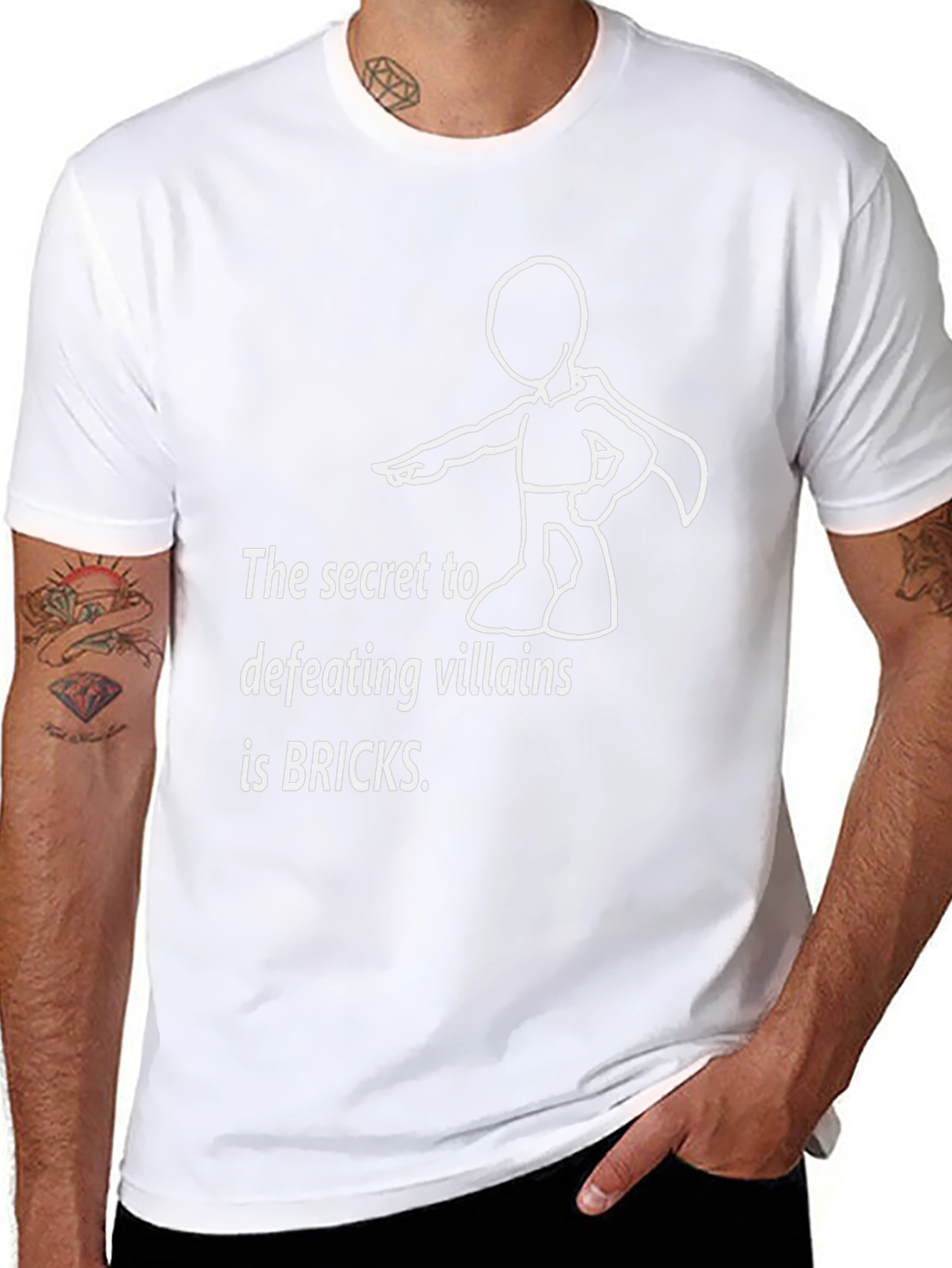 Secret to Defeating Villains Bricks T-Shirt