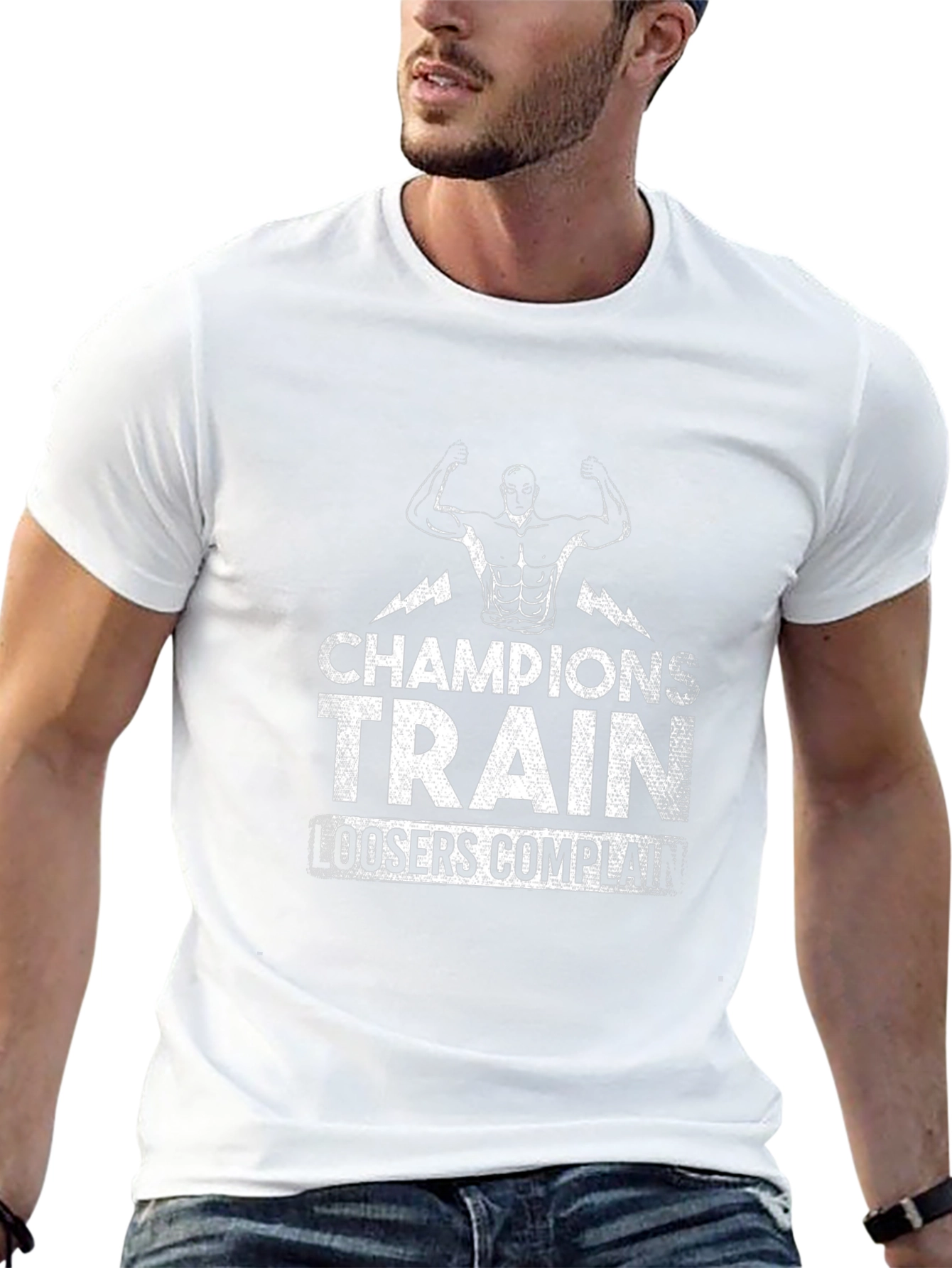 Champions Train T-Shirt - Motivational Gym Wear