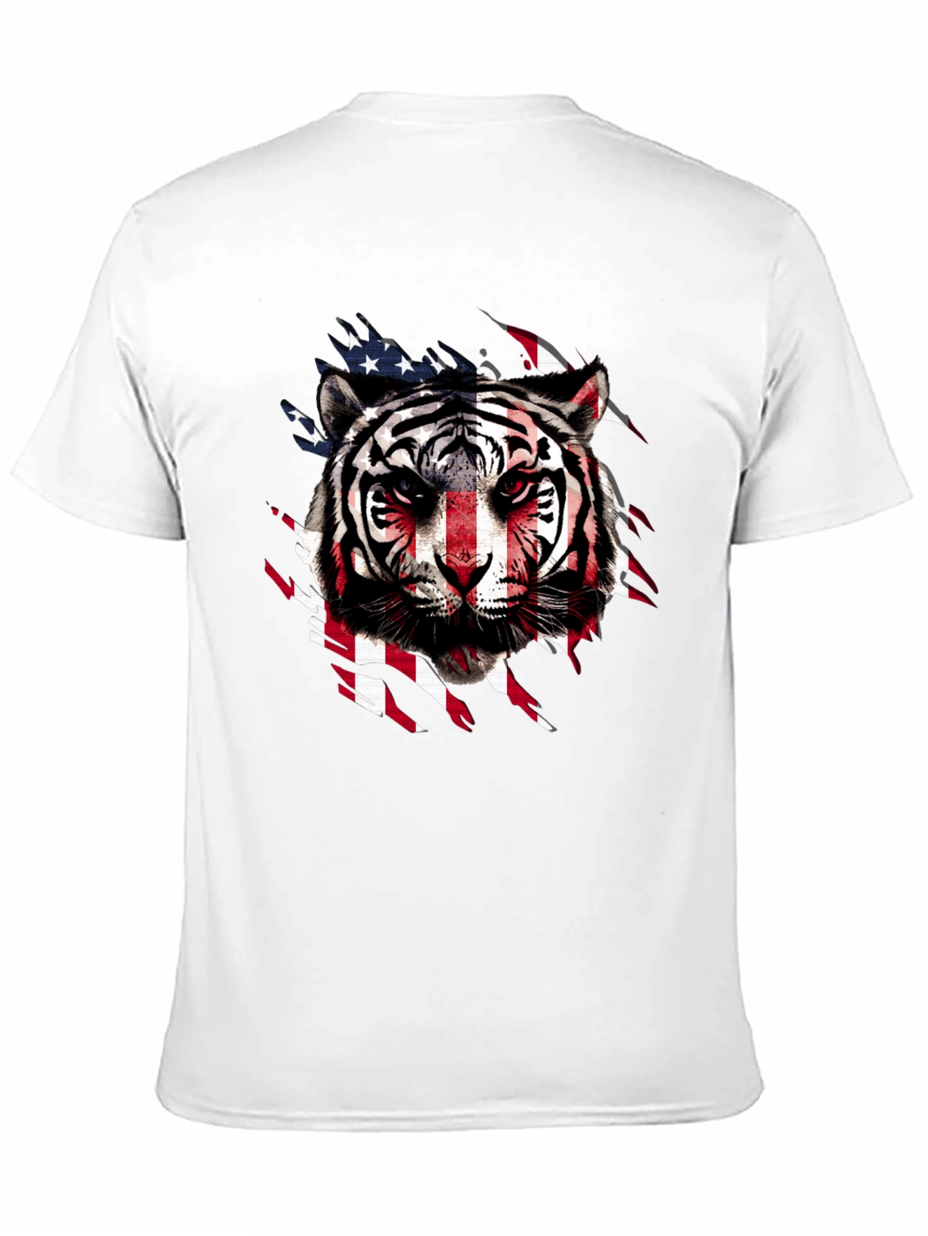 American Flag Tiger Graphic T-Shirt
