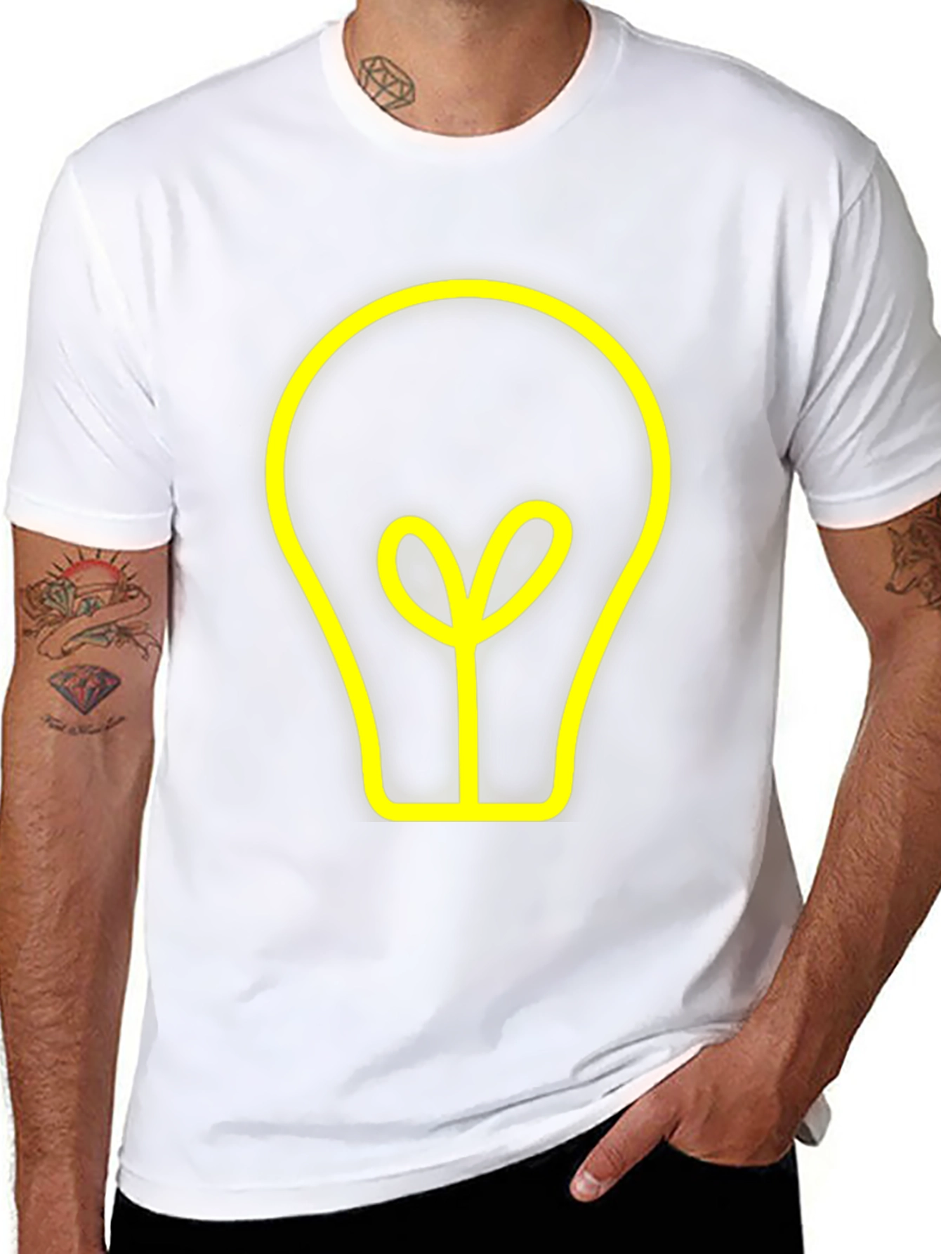 Idea Bulb Graphic Tee - Stylish Black Cotton T-Shirt
