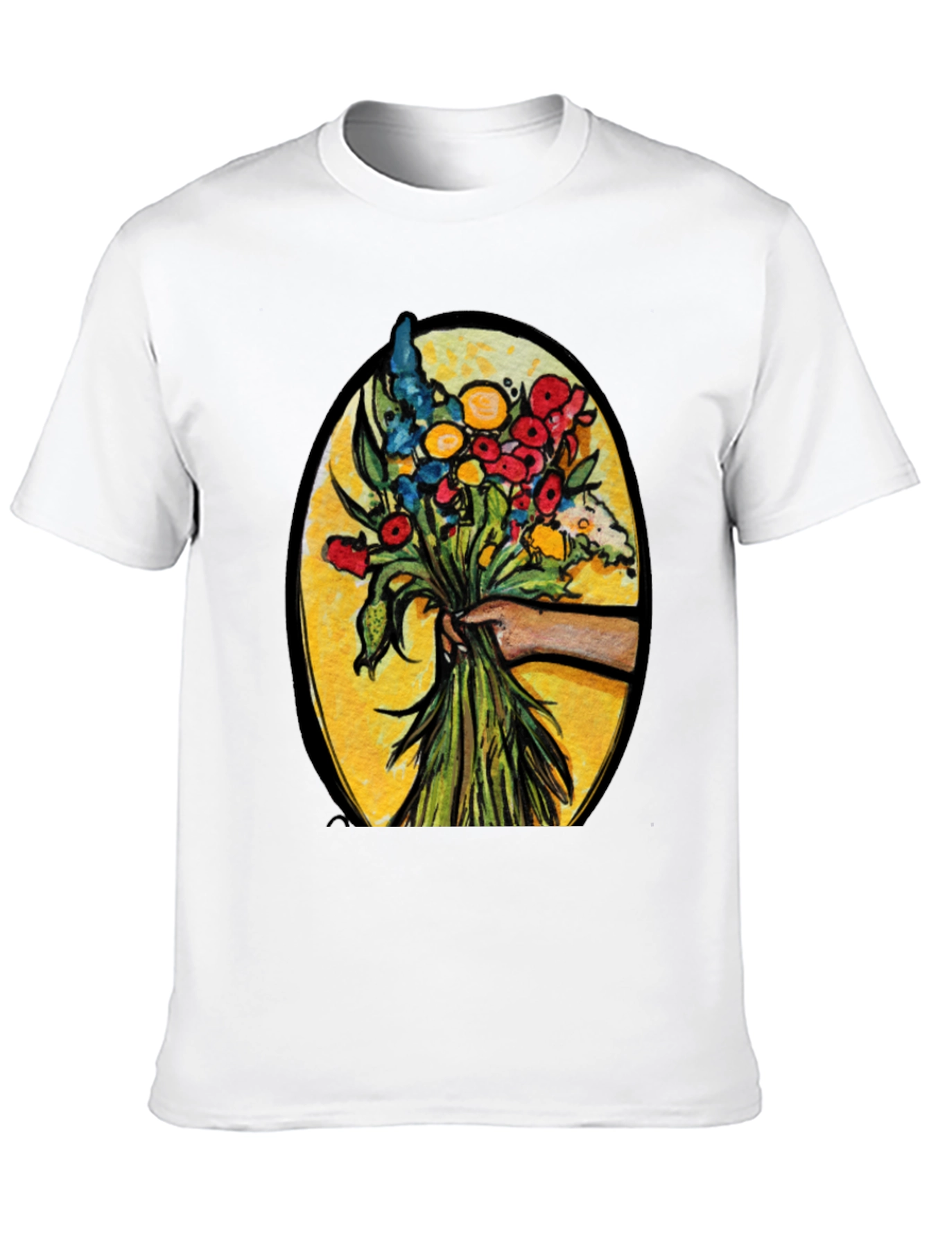 Floral Bouquet Graphic T-Shirt - Artistic Design