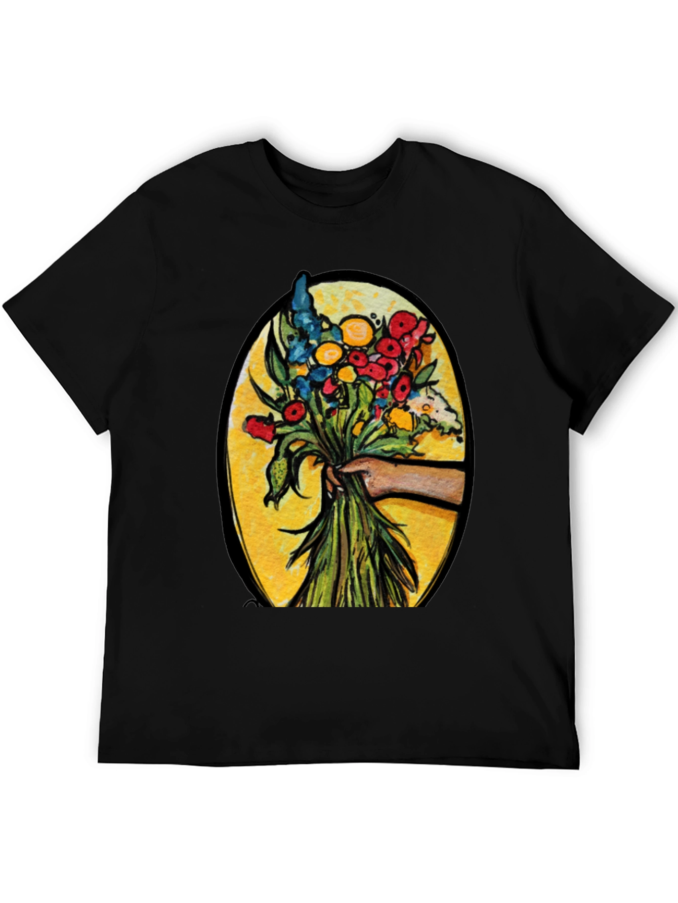 Floral Bouquet Graphic T-Shirt - Artistic Design