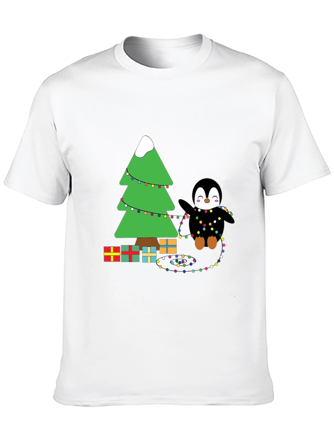 Festive Penguin Christmas Tree T-Shirt