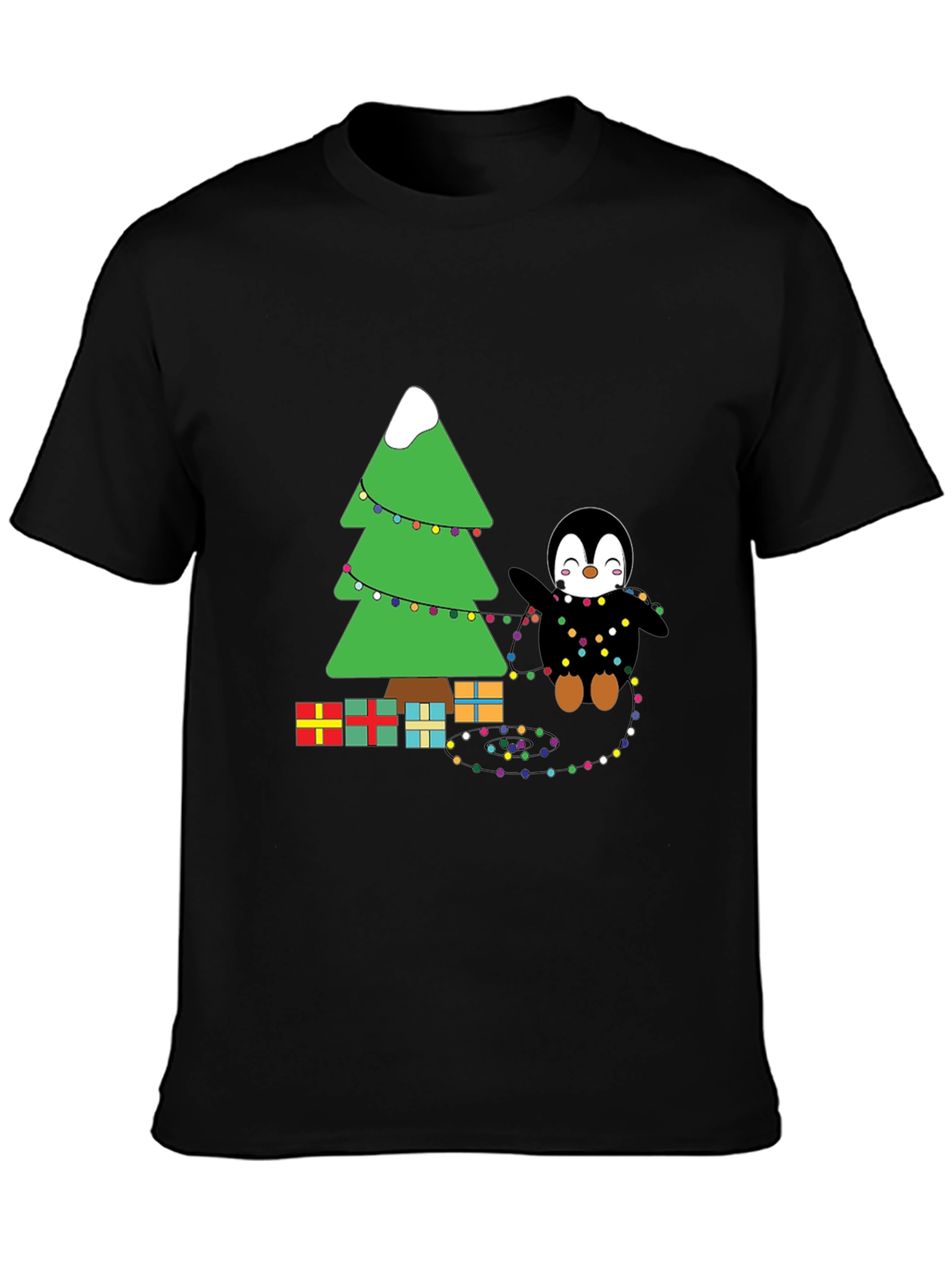 Festive Penguin Christmas Tree T-Shirt