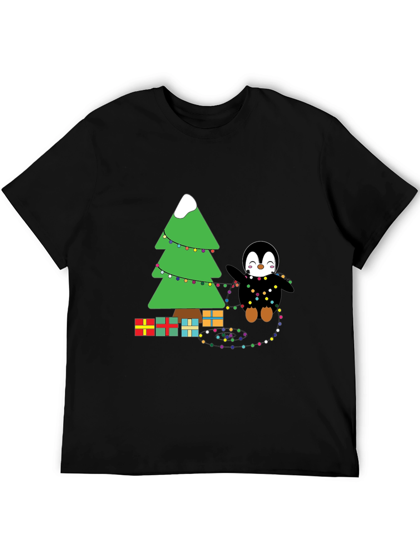 Festive Penguin Christmas Tree T-Shirt